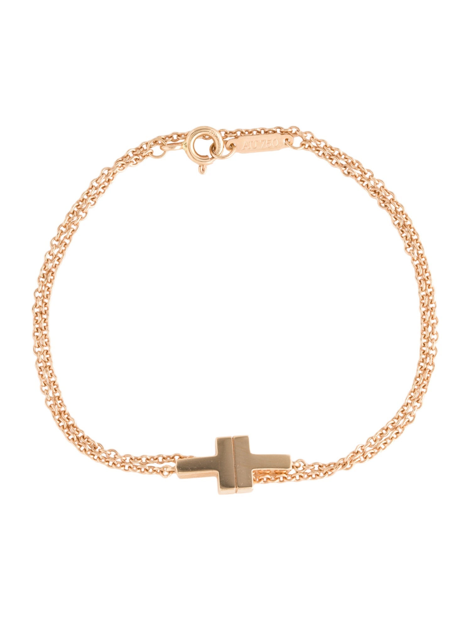 Tiffany & Co. 18K Double T Chain Wrap Bracelet