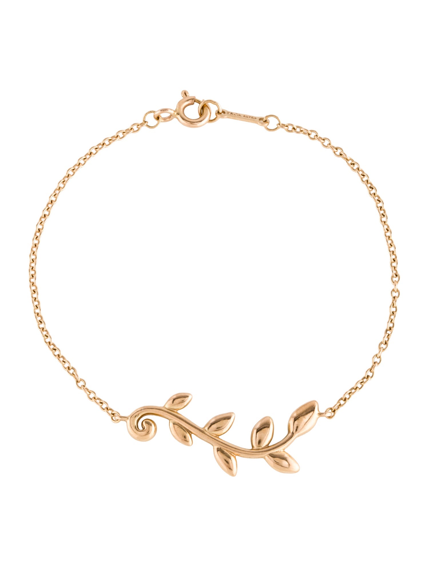 Tiffany & Co. 18K Olive Leaf Vine Link Bracelet