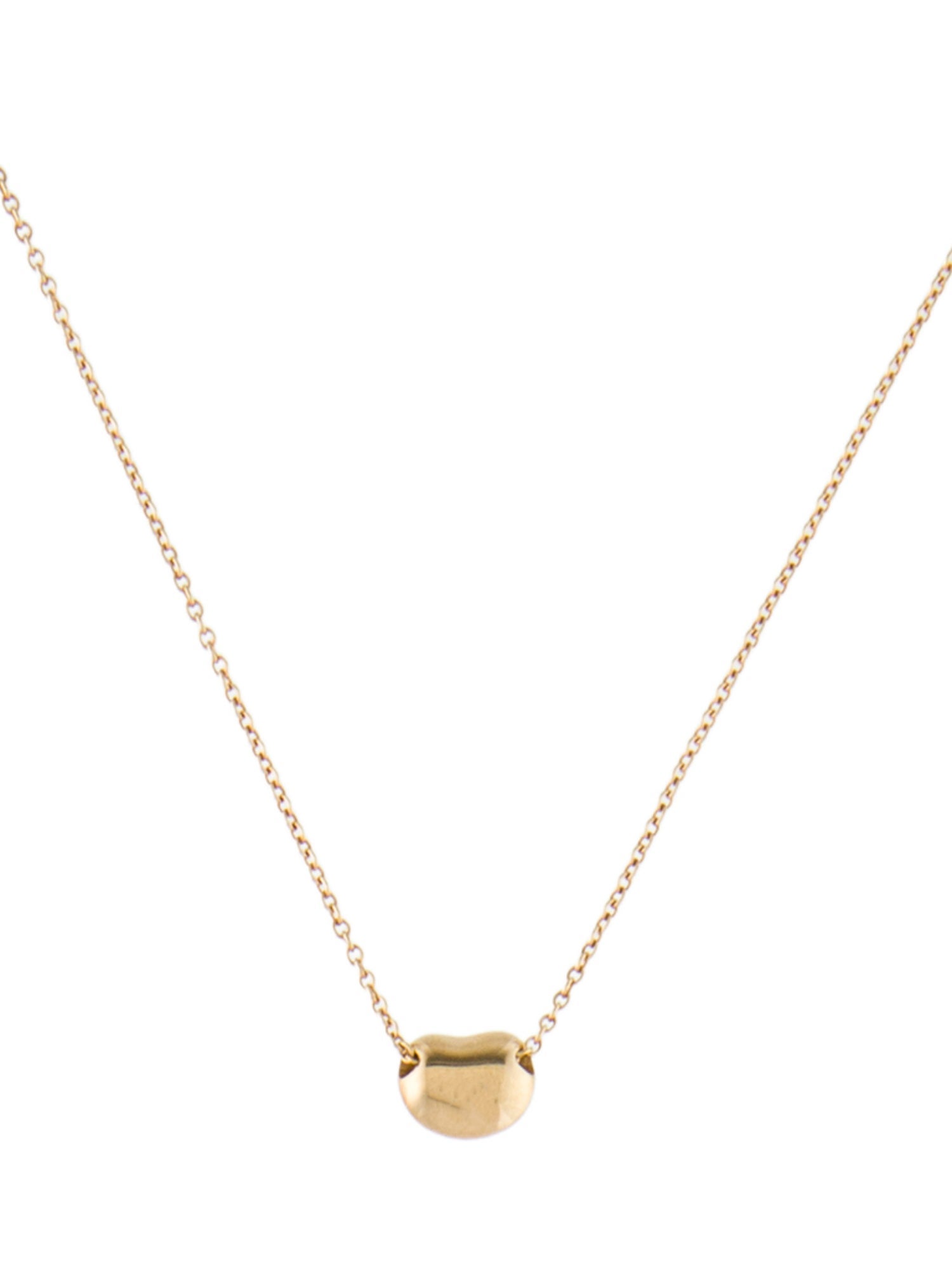 Tiffany & Co. 18K Bean Design Pendant Necklace