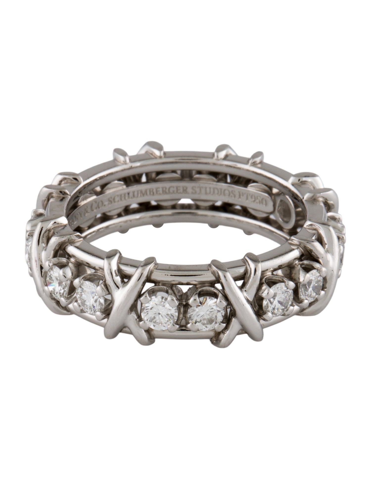 Tiffany & Co. Platinum Diamond Sixteen Stone Ring