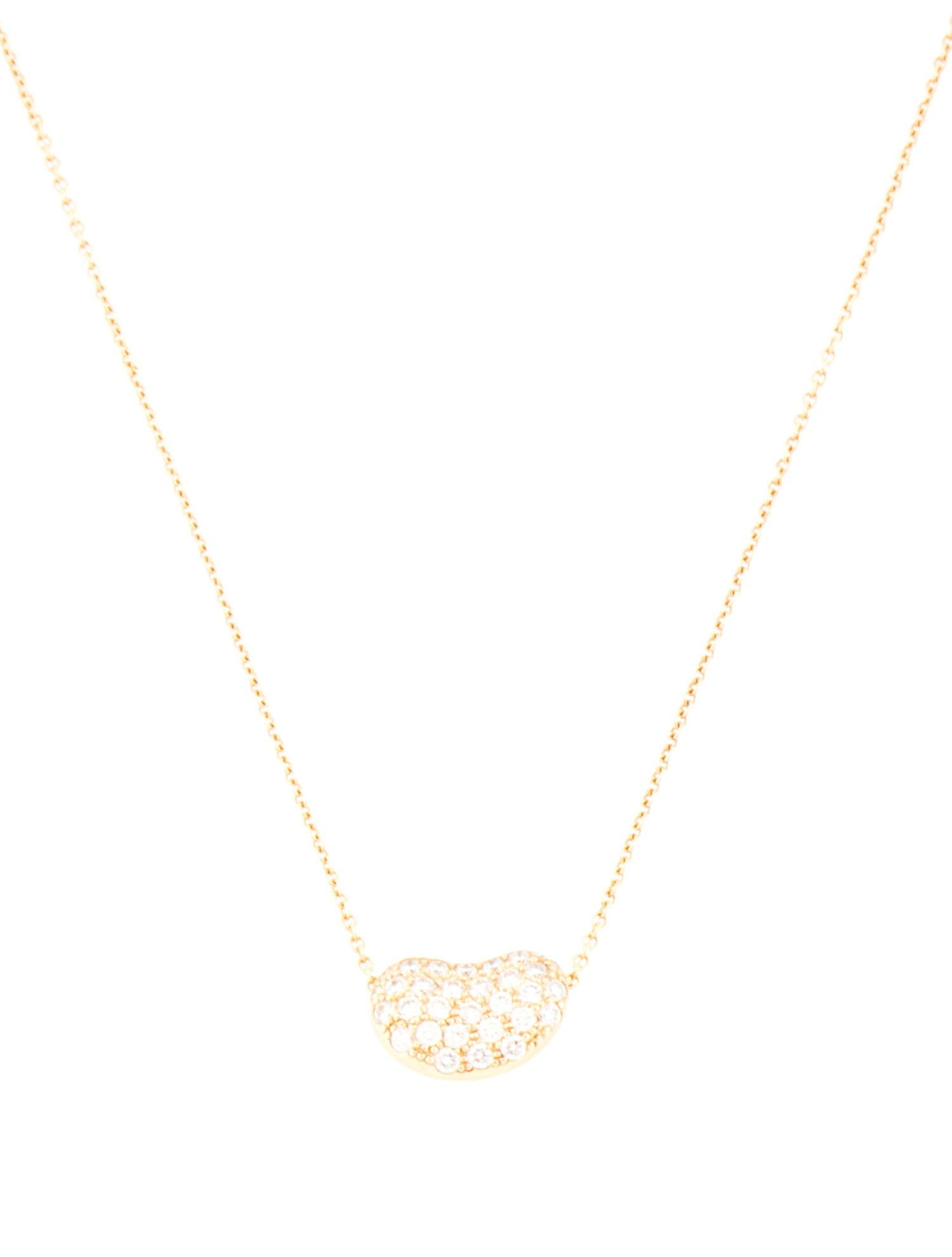 Tiffany & Co. 18K Bean Diamond Pendant Necklace