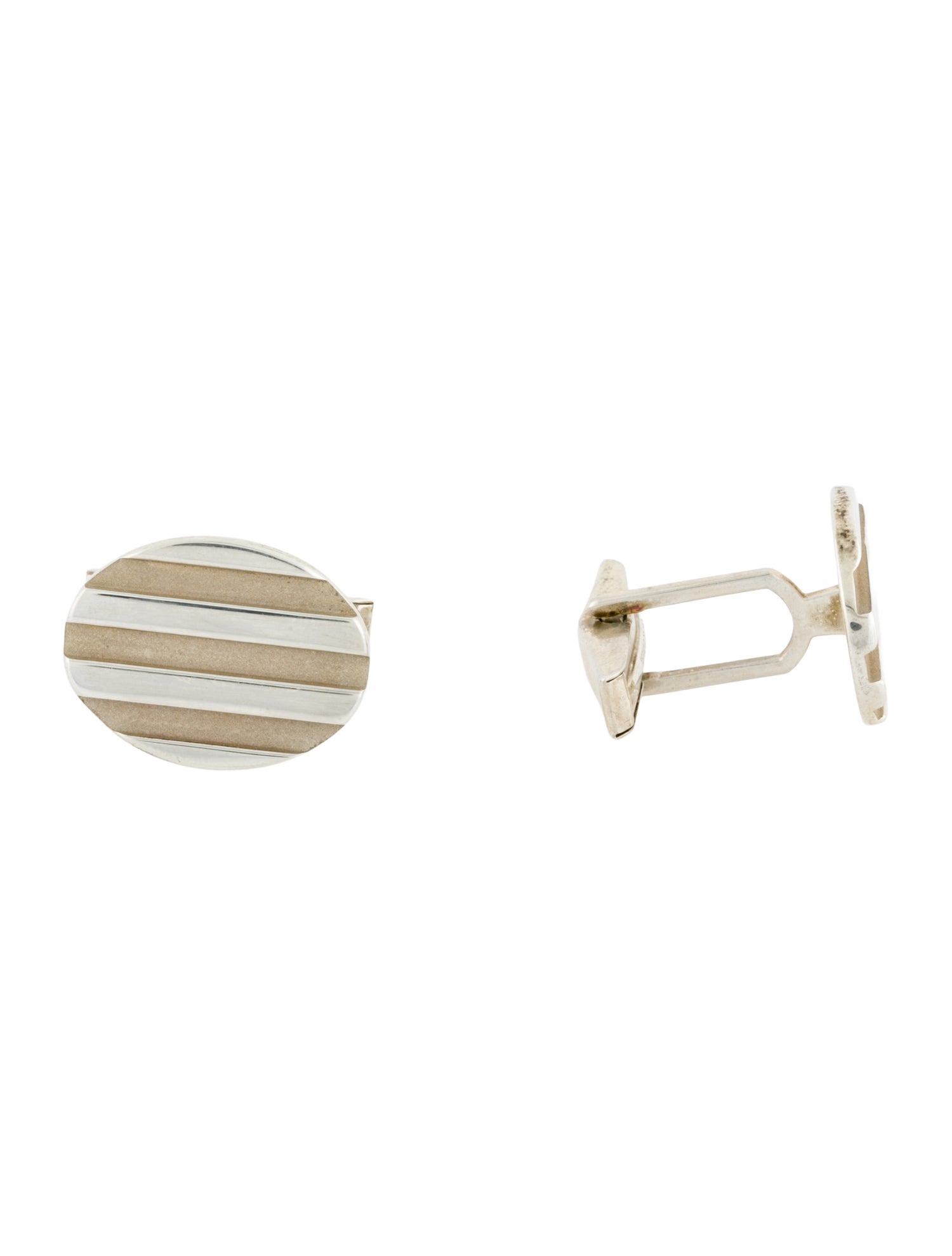 Tiffany & Co. Vintage Oval Striped Cufflinks