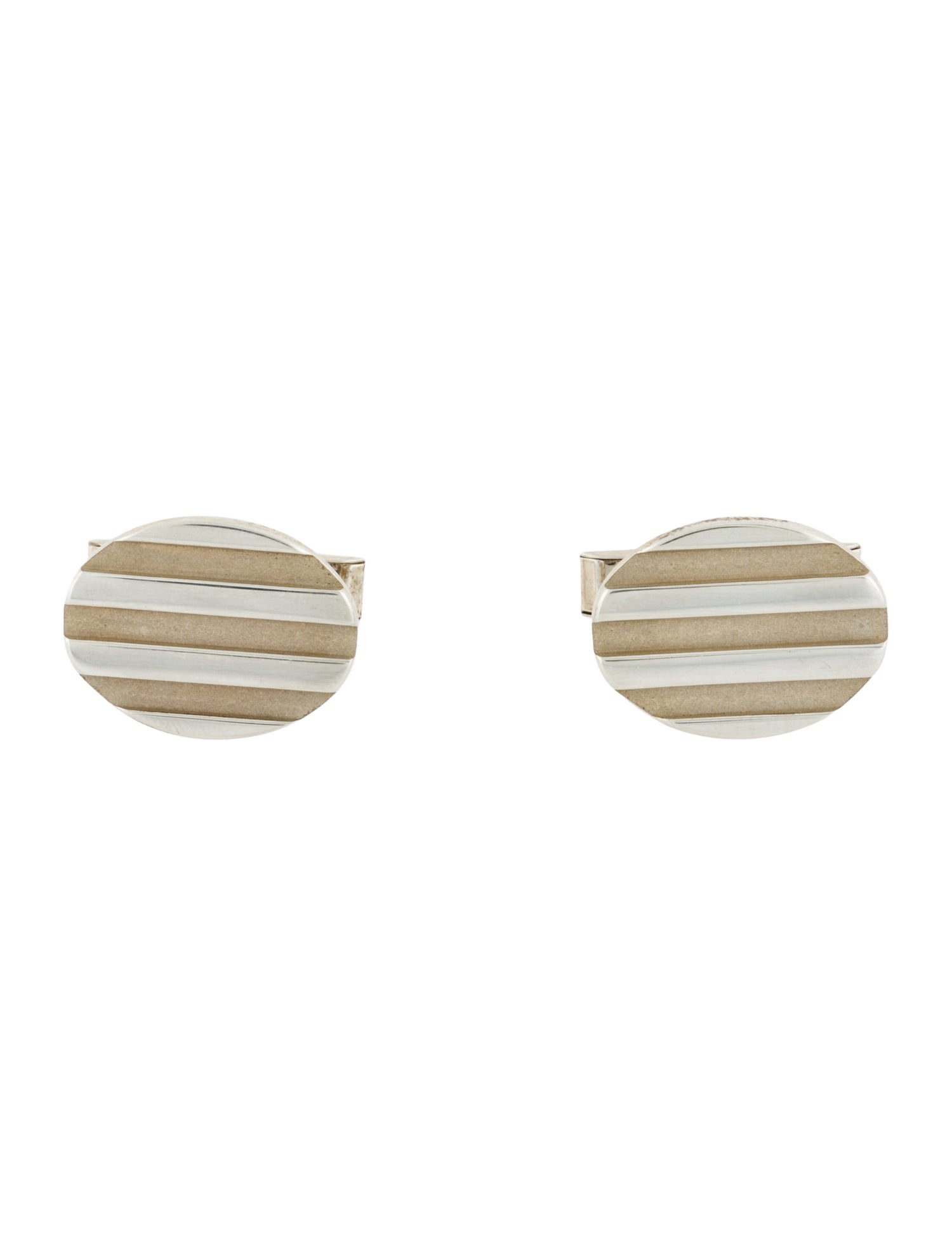Tiffany & Co. Vintage Oval Striped Cufflinks