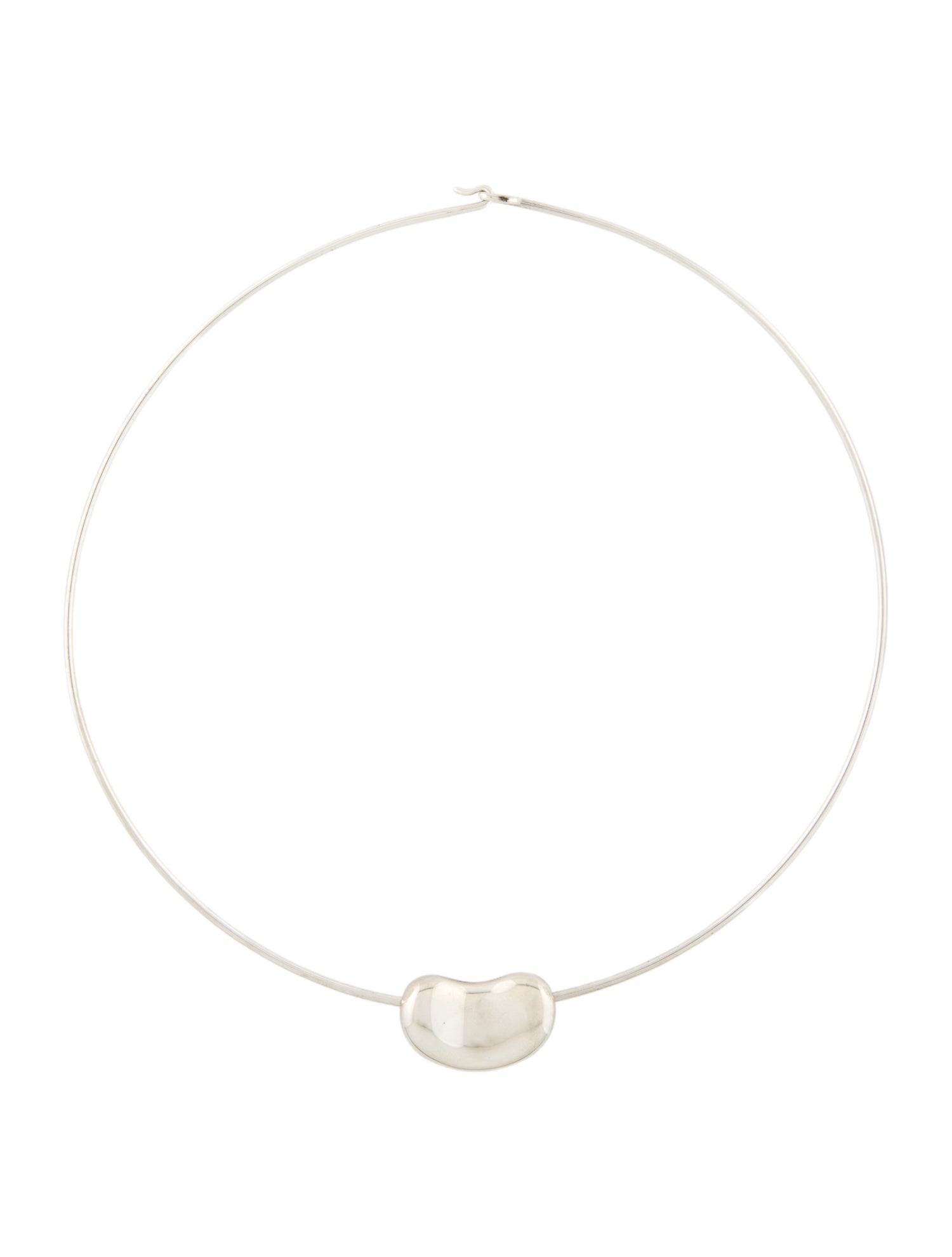 Tiffany & Co. Vintage Bean Design Wire Pendant Collar Pendant Necklace