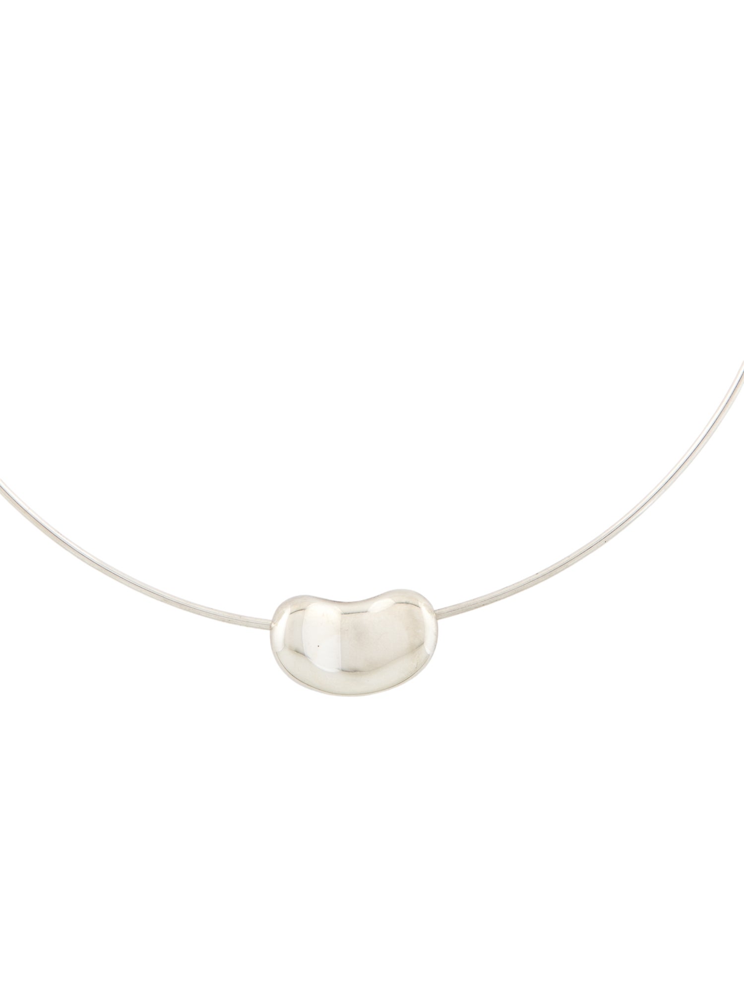 Tiffany & Co. Vintage Bean Design Wire Pendant Collar Pendant Necklace
