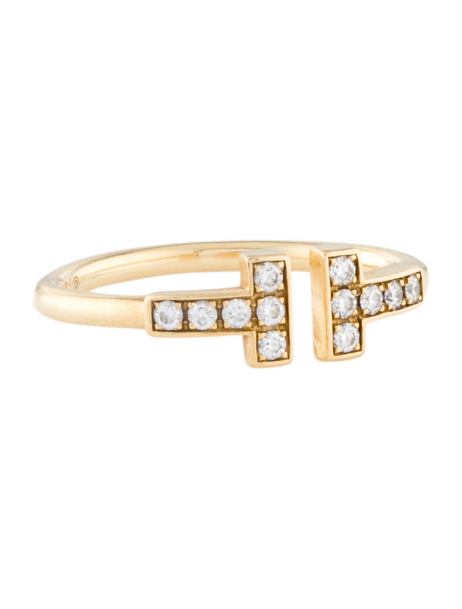 Tiffany & Co. 18K Diamond T Wire Ring