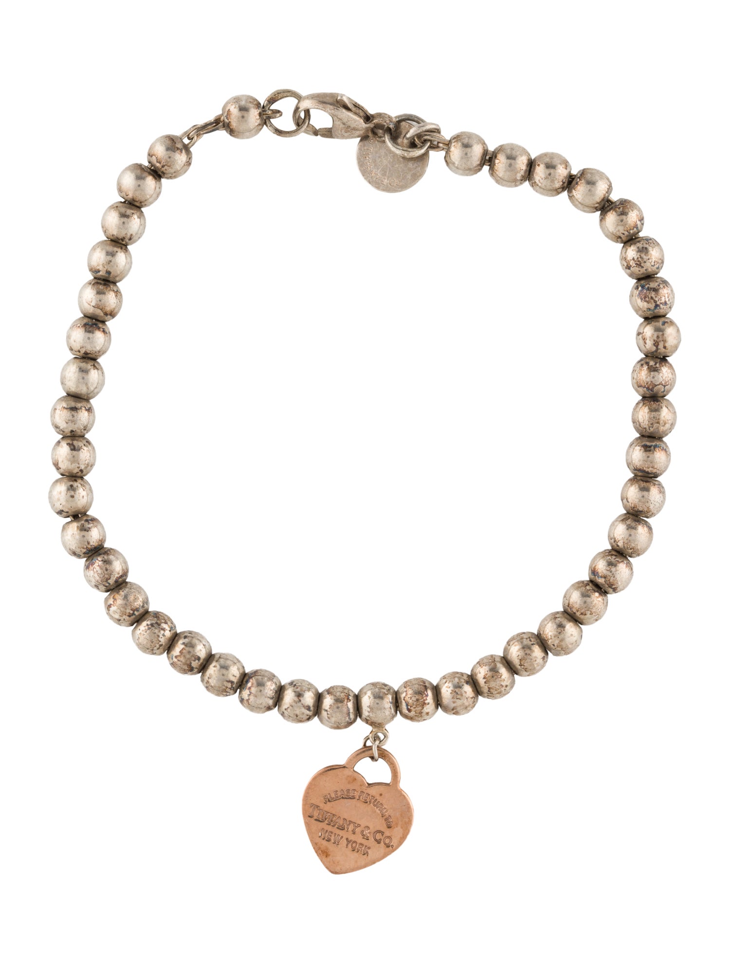 Tiffany & Co. Two-Tone Heart Tag Bead Bracelet