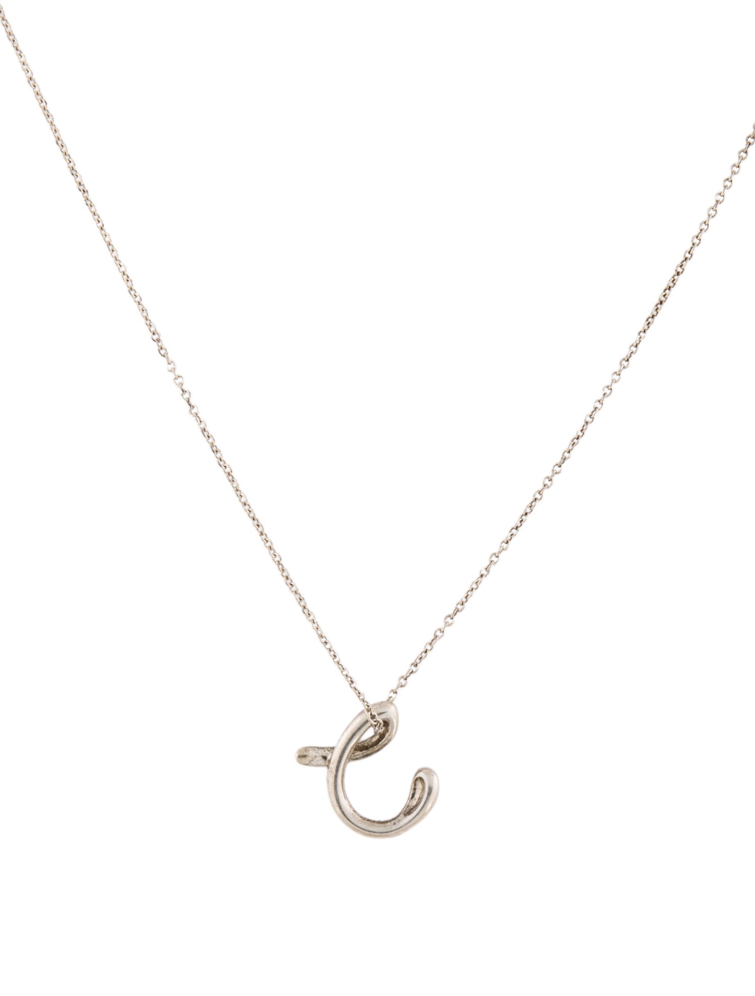 Tiffany & Co. Small Alphabet 'C' Pendant Necklace