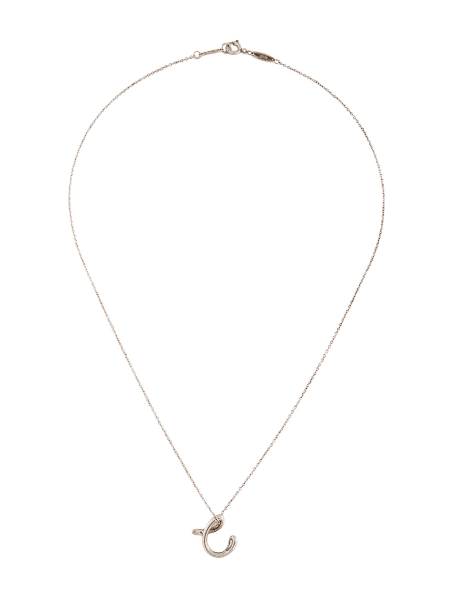 Tiffany & Co. Small Alphabet 'C' Pendant Necklace