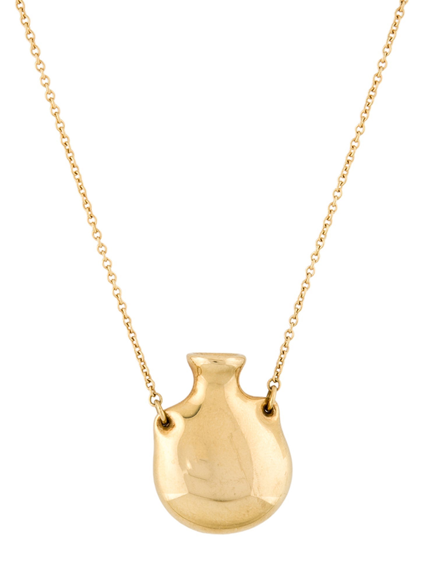 Tiffany & Co. 18K Small Open Bottle Pendant Necklace