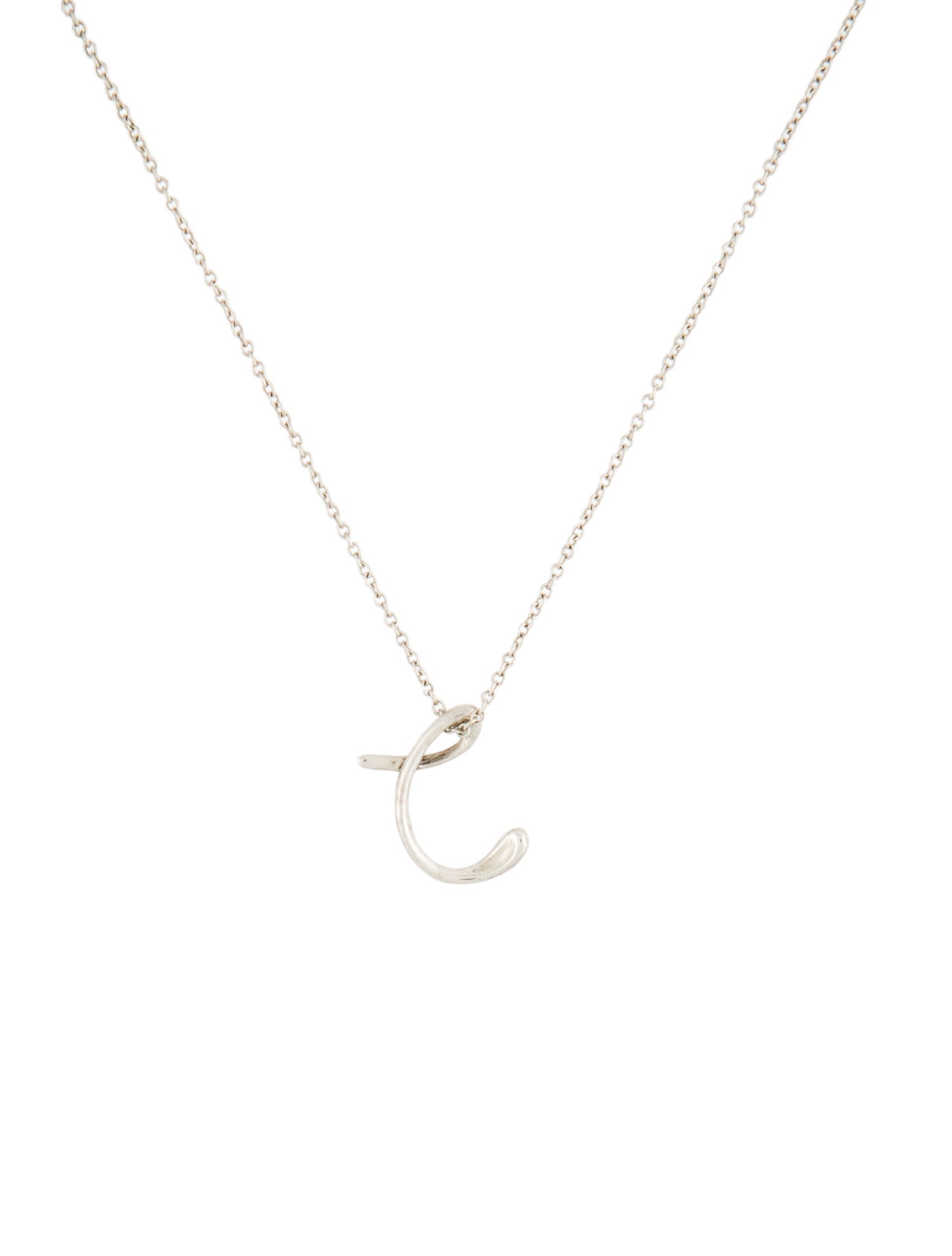 Tiffany & Co. Small 'C' Alphabet Pendant Necklace