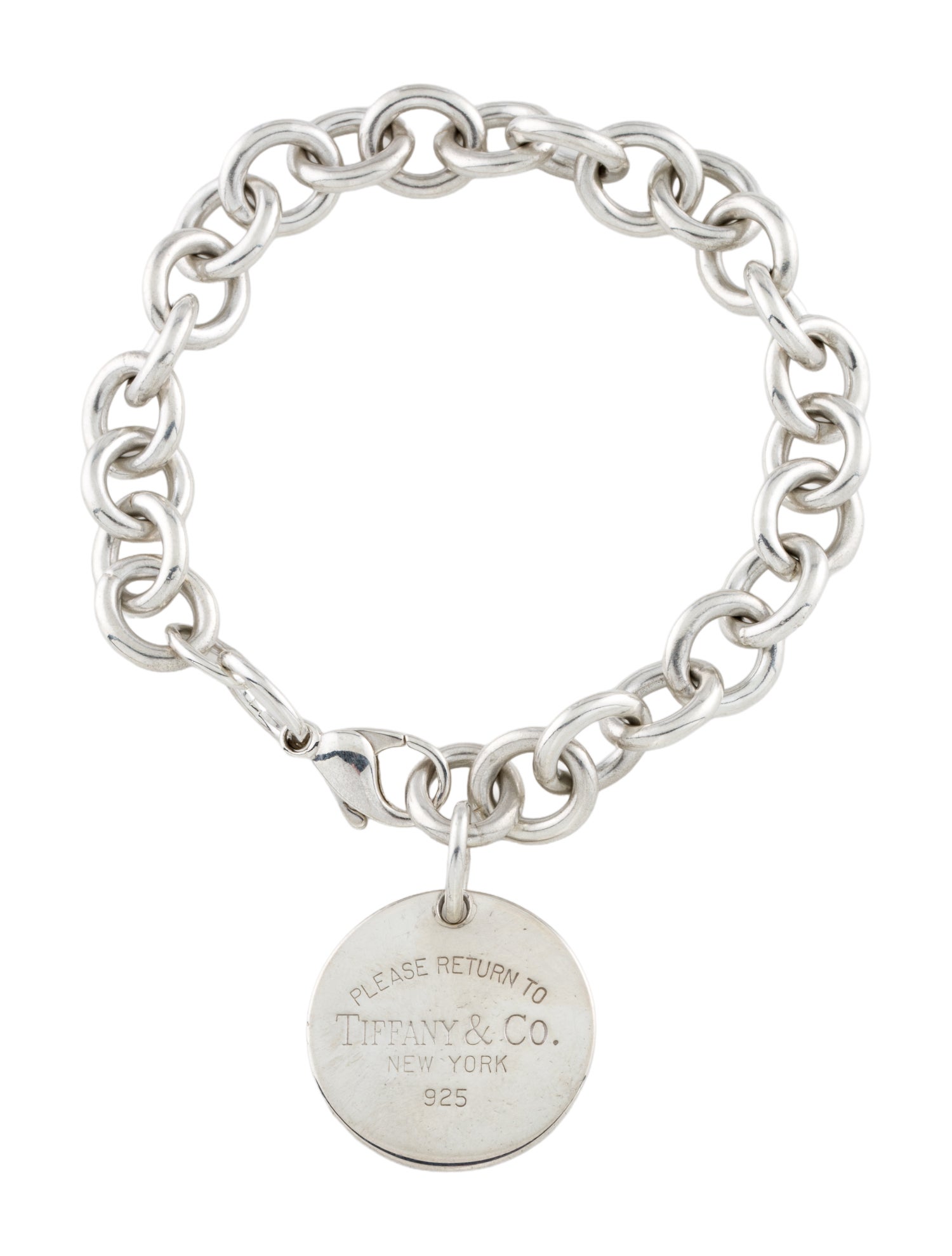 Tiffany & Co. Round Tag Charm Link Bracelet