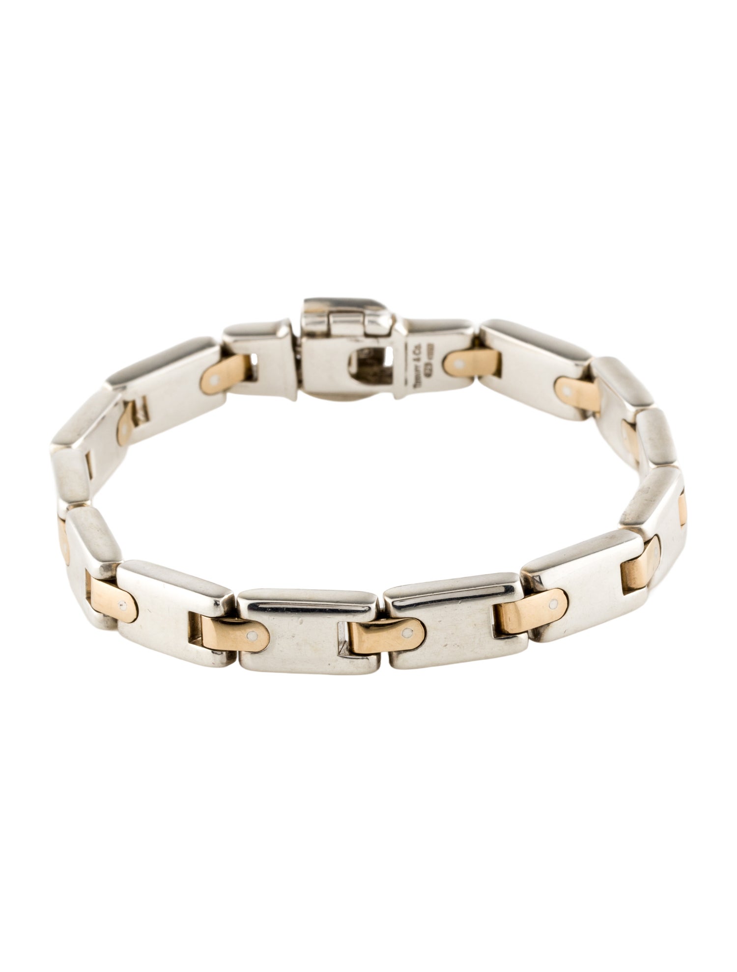 Tiffany & Co. Two-Tone Rectangle Bar Link Bracelet