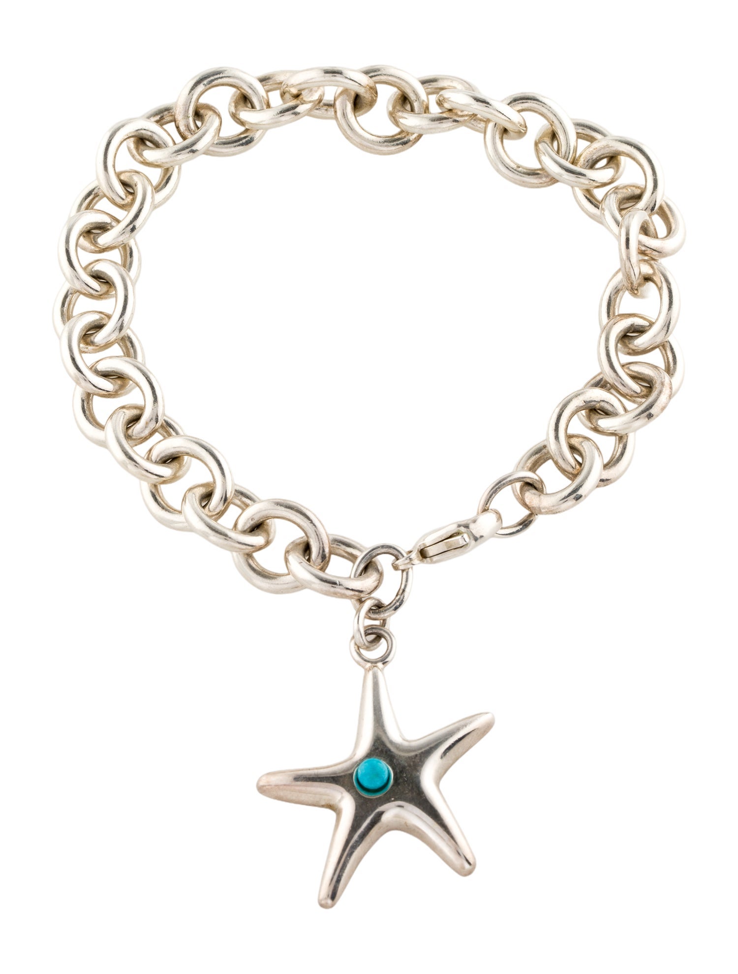Tiffany & Co. Vintage Turquoise Starfish Charm Bracelet