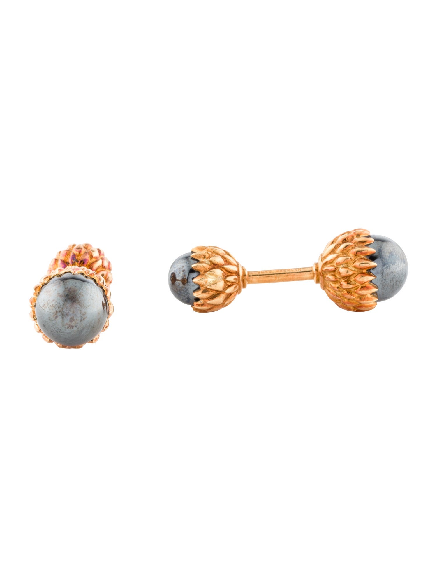 Tiffany & Co. Vintage 18K Hematite Acorn Cufflinks