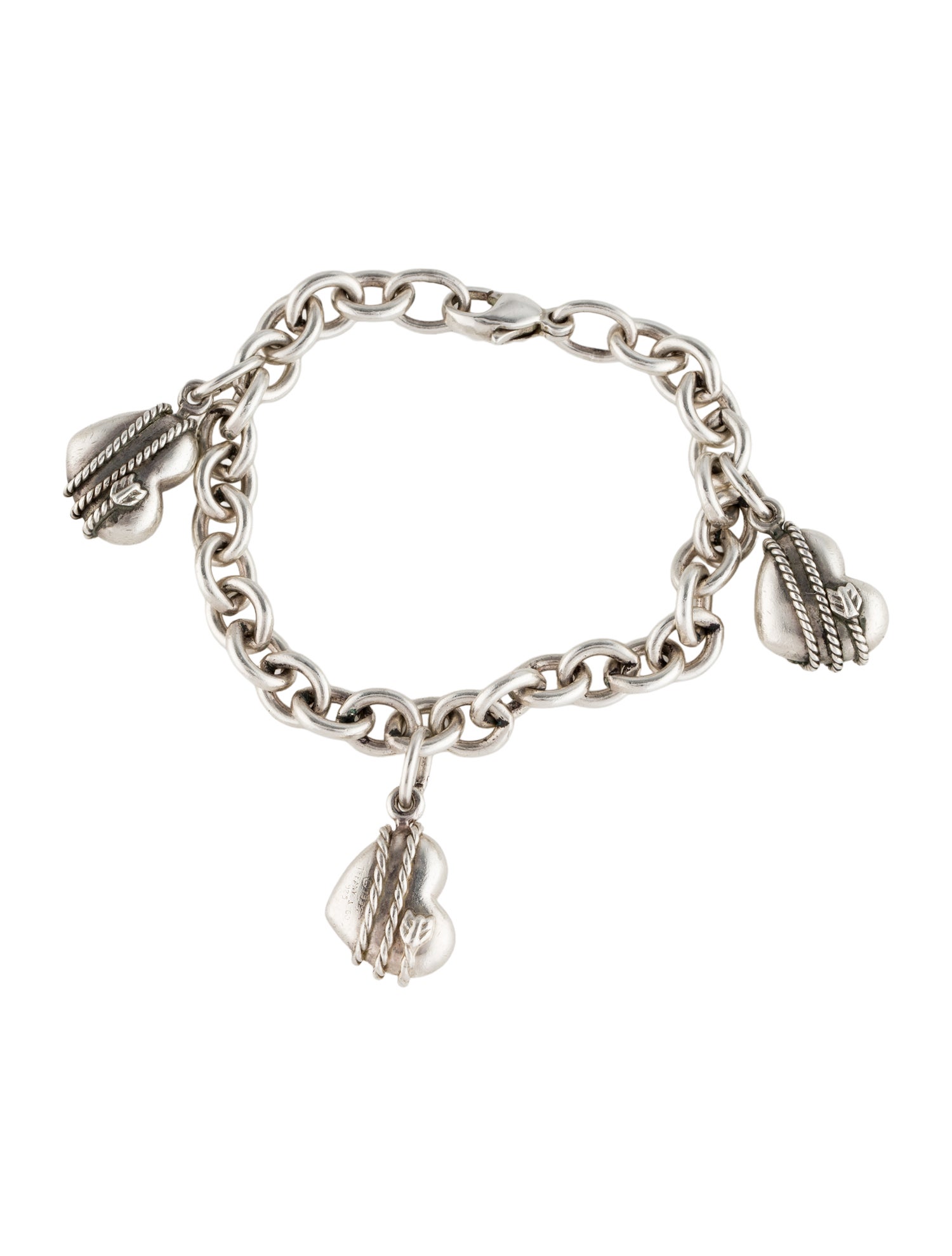Tiffany & Co. Vintage Puffed Arrow Heart Charm Bracelet