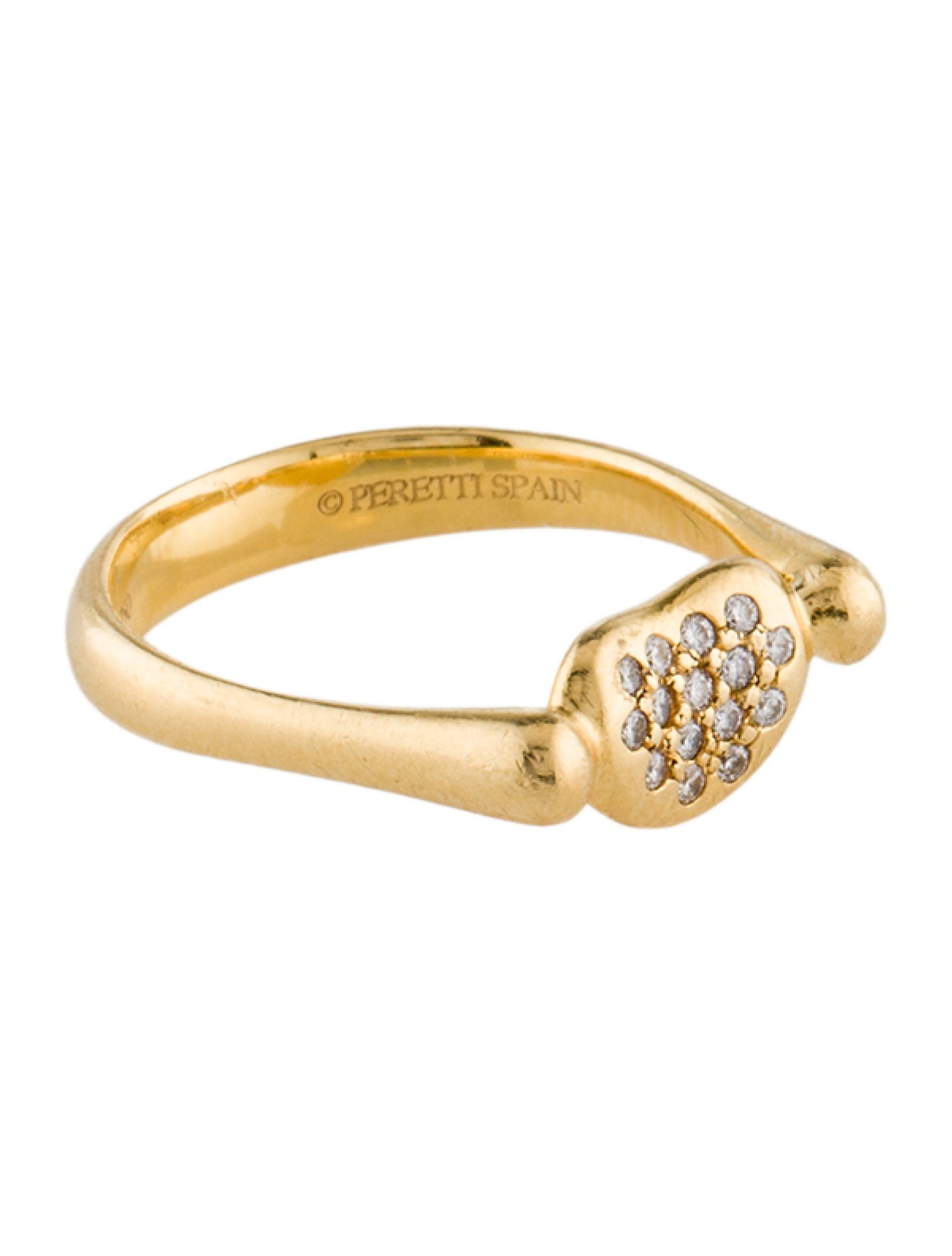Tiffany & Co. Vintage 18K Diamond Bean Ring