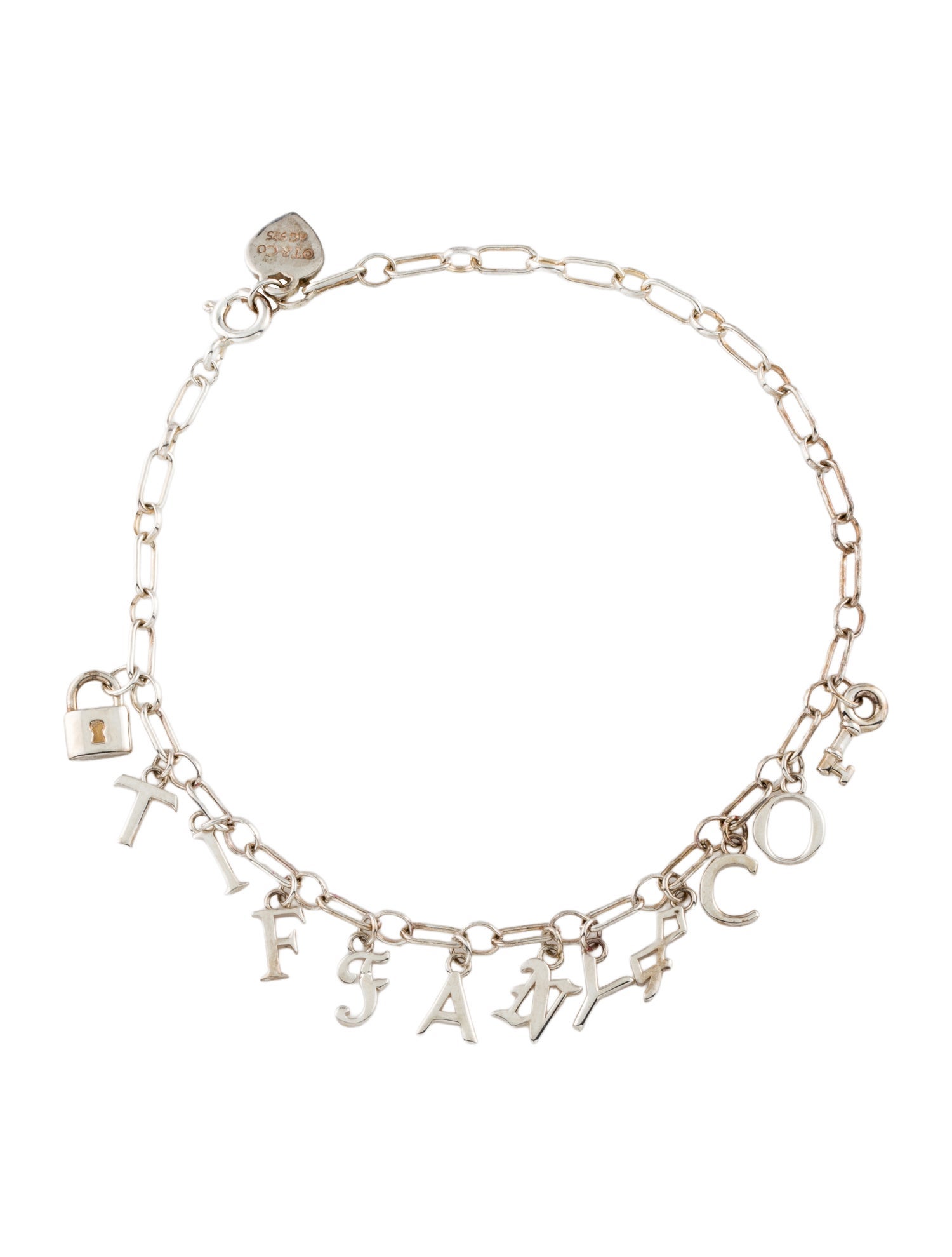 Tiffany & Co. Enamel Love Notes Logo Charm Bracelet