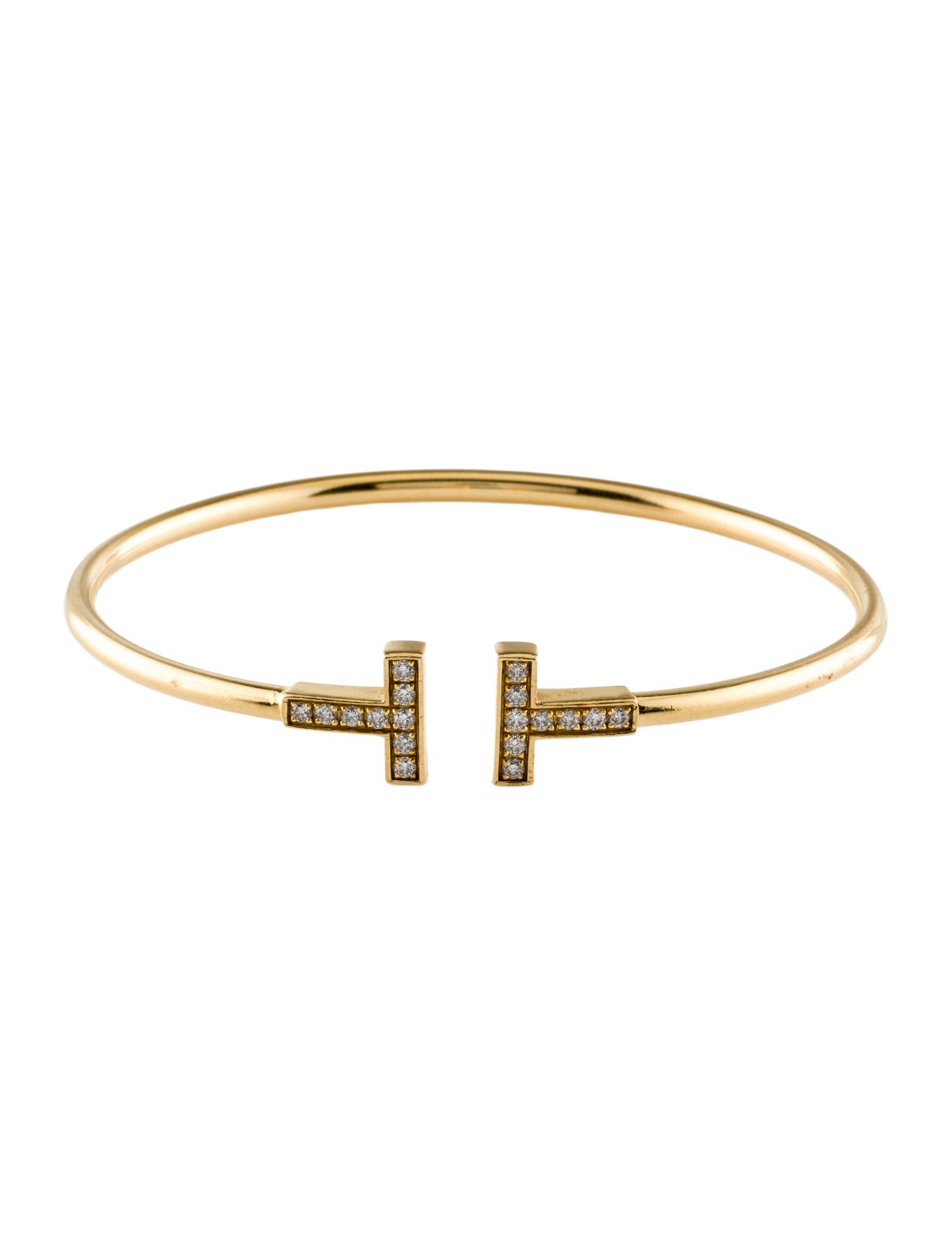 Tiffany & Co. 18K Diamond T Wire Bracelet
