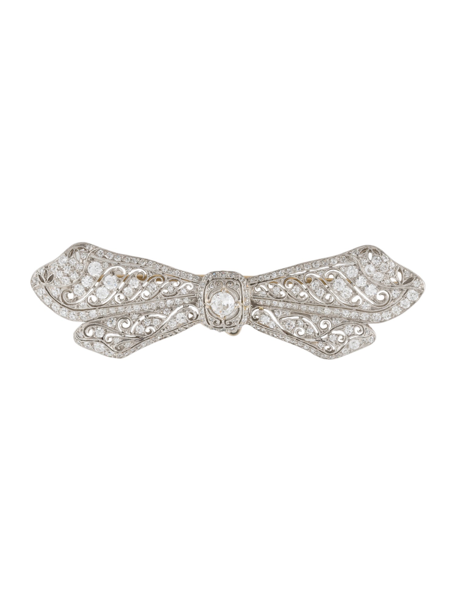 Tiffany & Co. Antique Platinum 2.00ctw Diamond Bow Brooch