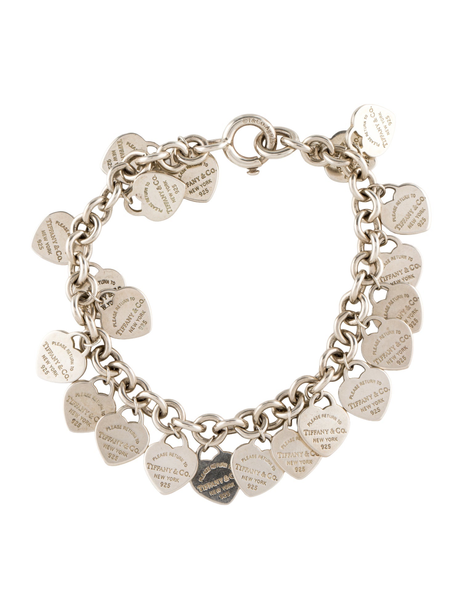 Tiffany & Co. Multi-Heart Tag Charm Bracelet