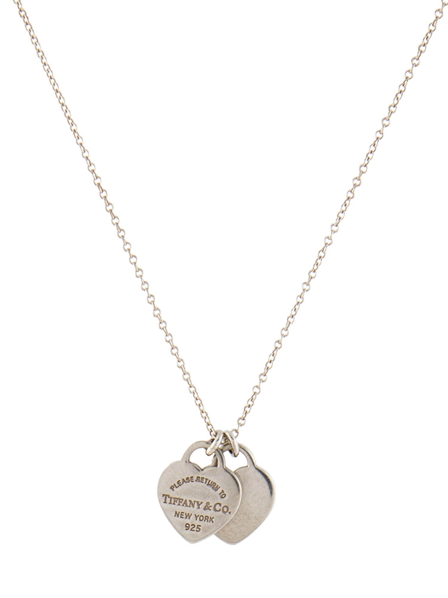 Tiffany & Co. Mini Double Heart Tag Pendant Necklace