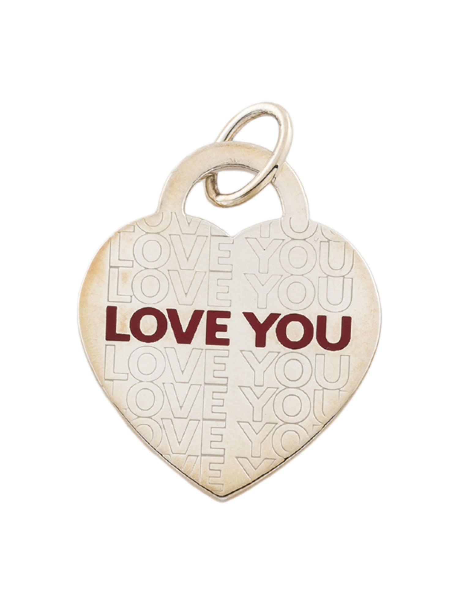 Tiffany & Co. Enamel 'Love You' Heart Tag Pendant