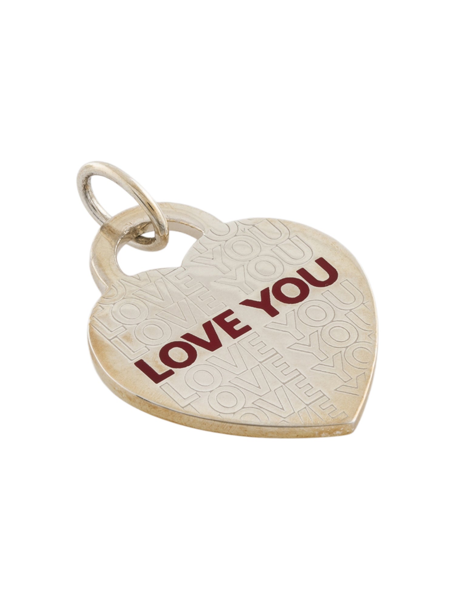 Tiffany & Co. Enamel 'Love You' Heart Tag Pendant