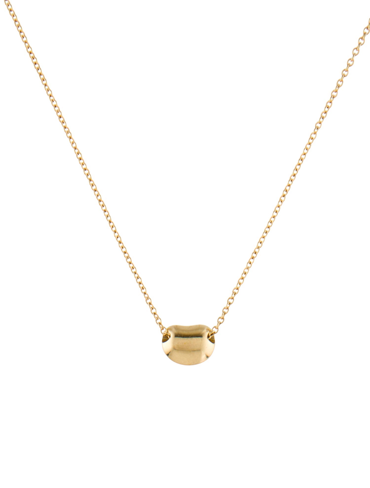Tiffany & Co. 18K Bean Design Pendant Necklace