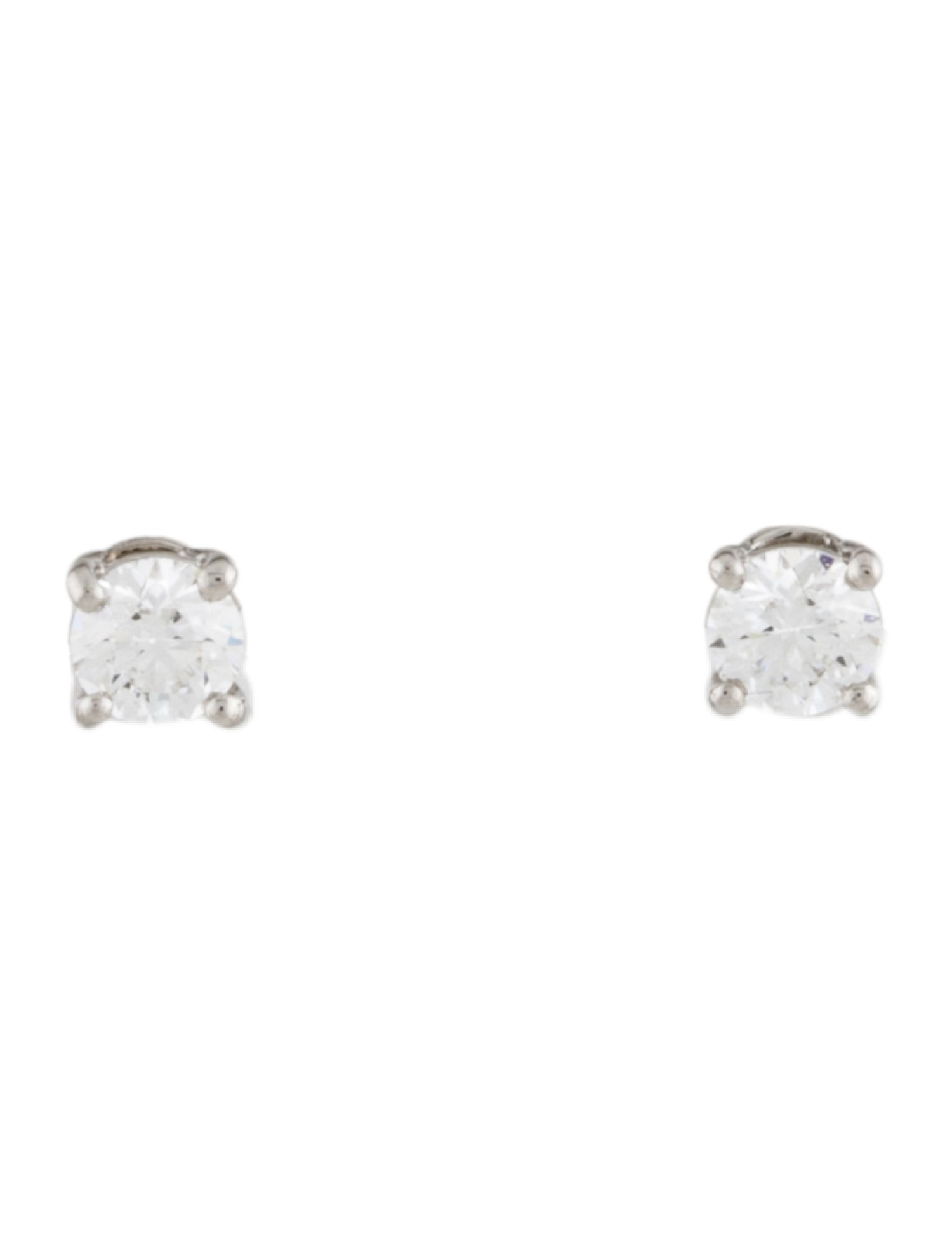 Tiffany & Co. Platinum Diamond Solitaire Stud Earrings
