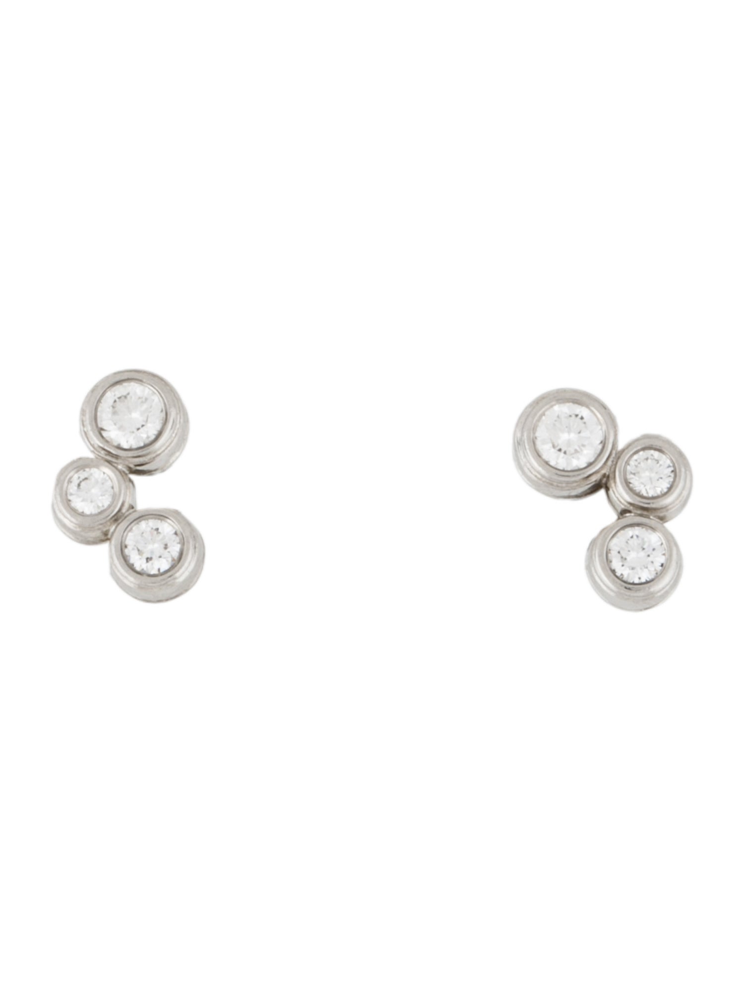 Tiffany & Co. Platinum Diamond Bubble Stud Earrings