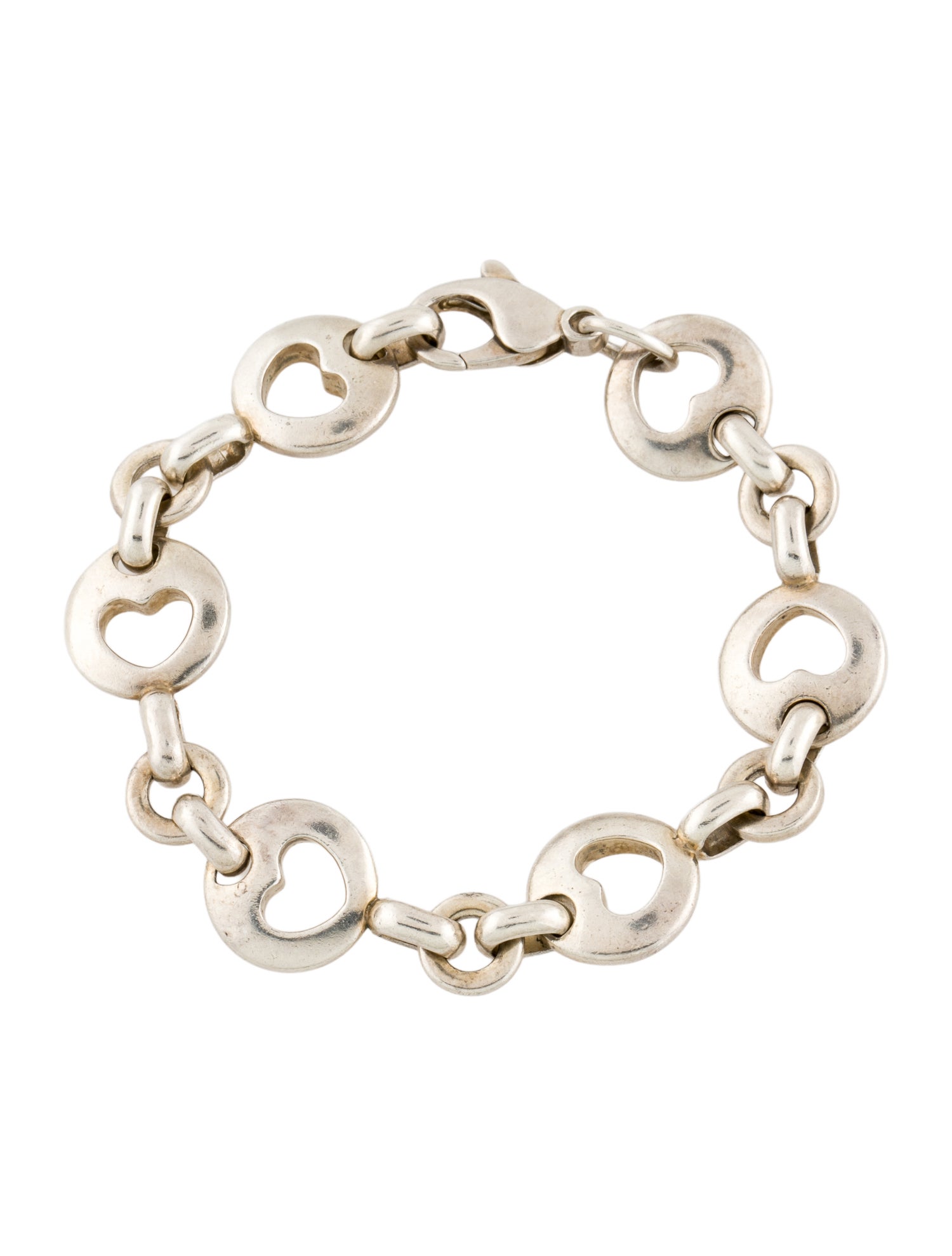Tiffany & Co. Vintage Stencil Heart Link Bracelet