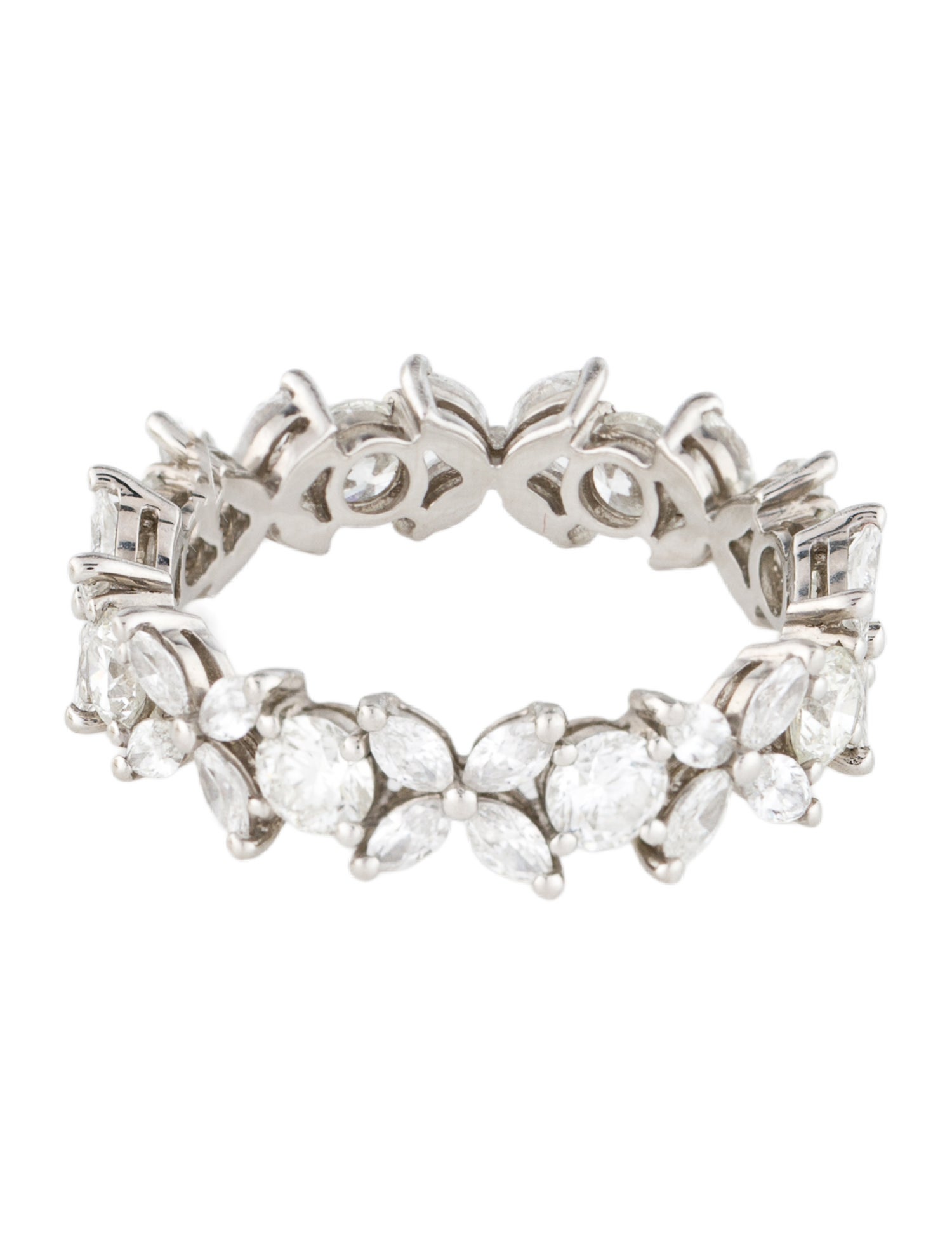 Tiffany & Co. Platinum Diamond Victoria® Alternating Ring