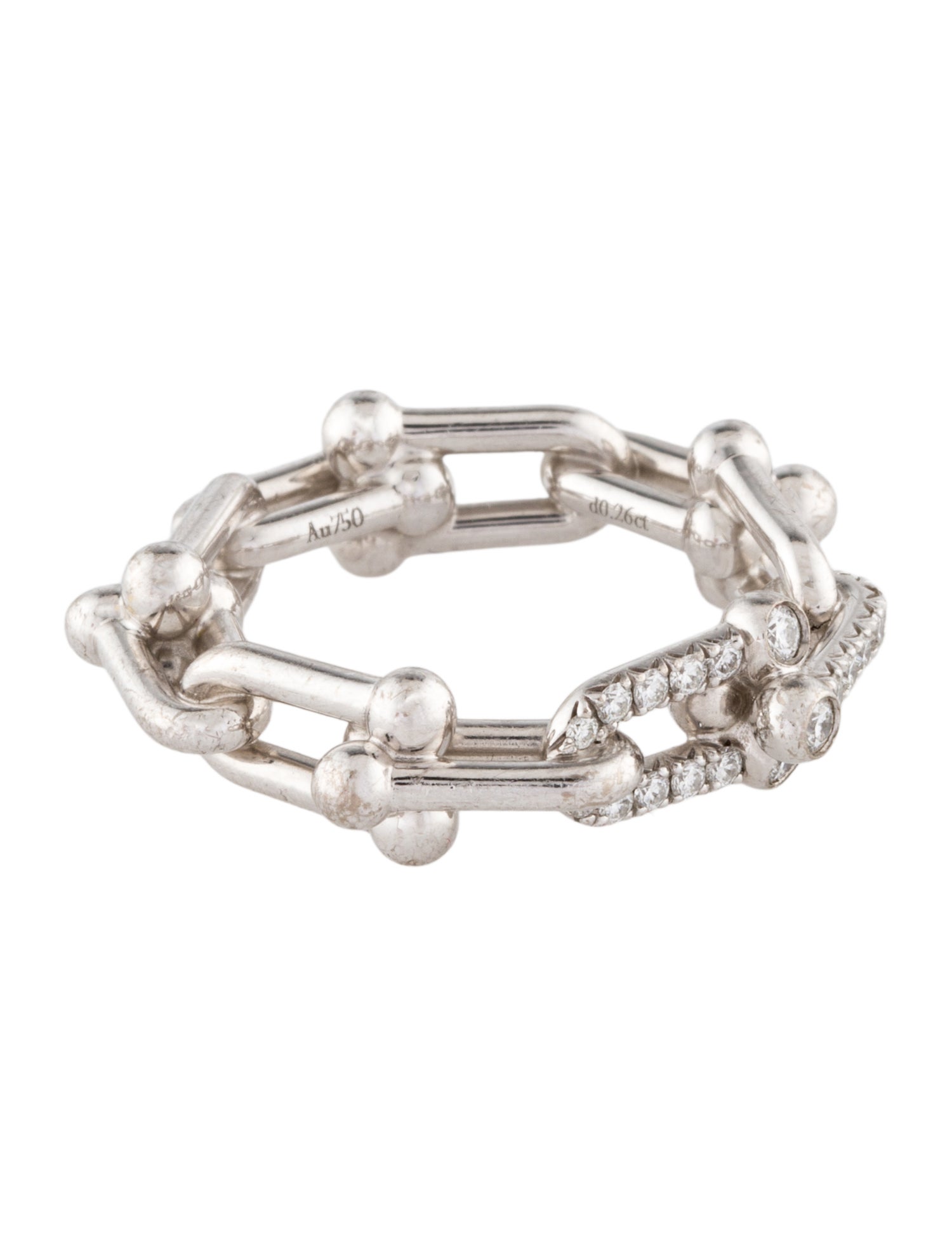 Tiffany & Co. 18K Diamond Small Link Ring