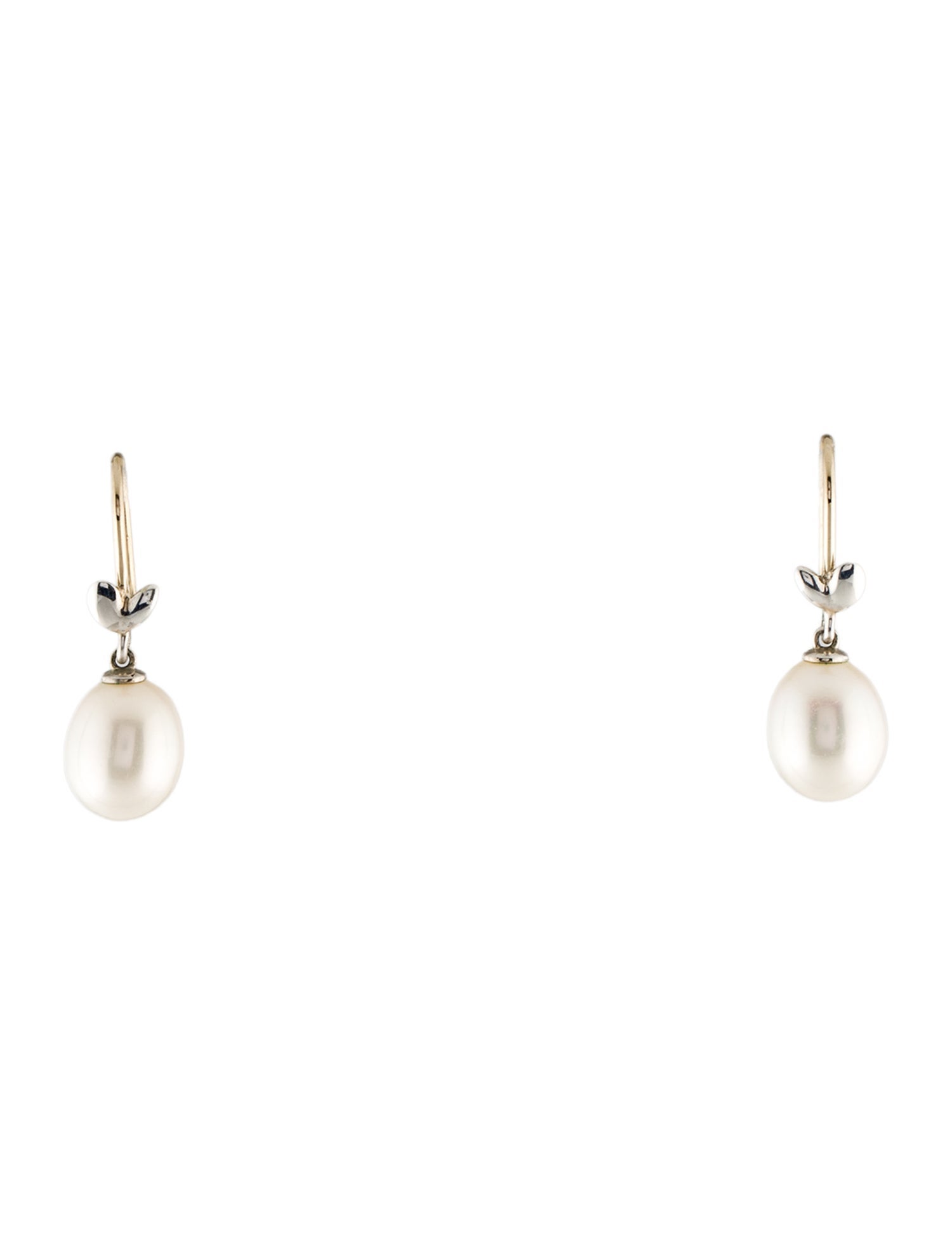 Tiffany & Co. Pearl Olive Leaf Drop Earrings