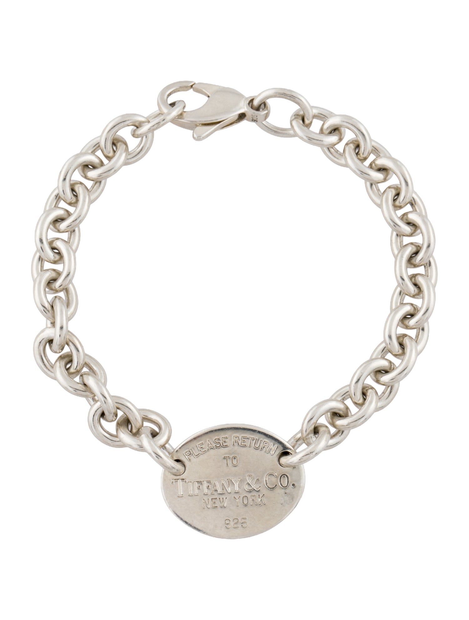 Tiffany & Co. Oval Tag Charm Bracelet