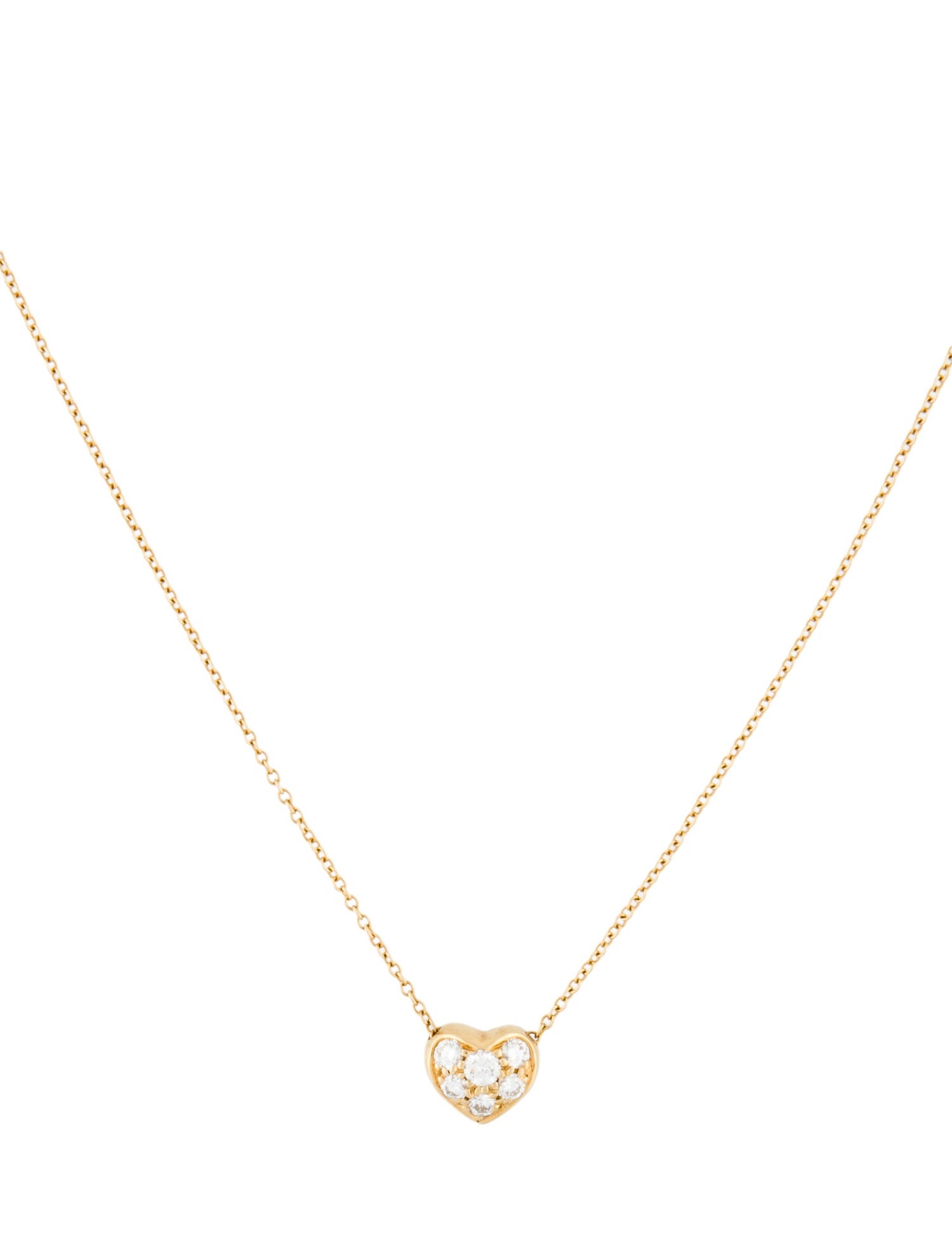 Tiffany & Co. 18K Diamond Heart Pendant Necklace