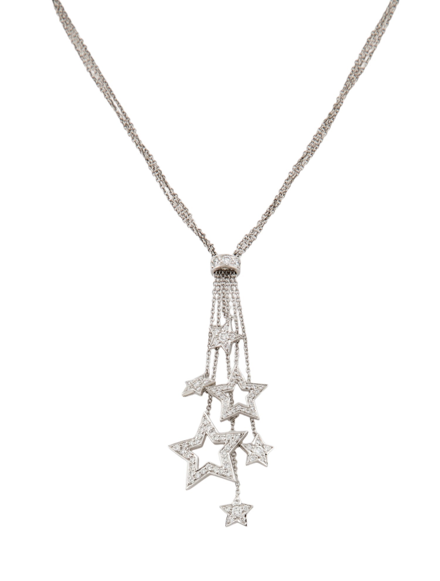 Tiffany & Co. Platinum Diamond Star Lariat Necklace