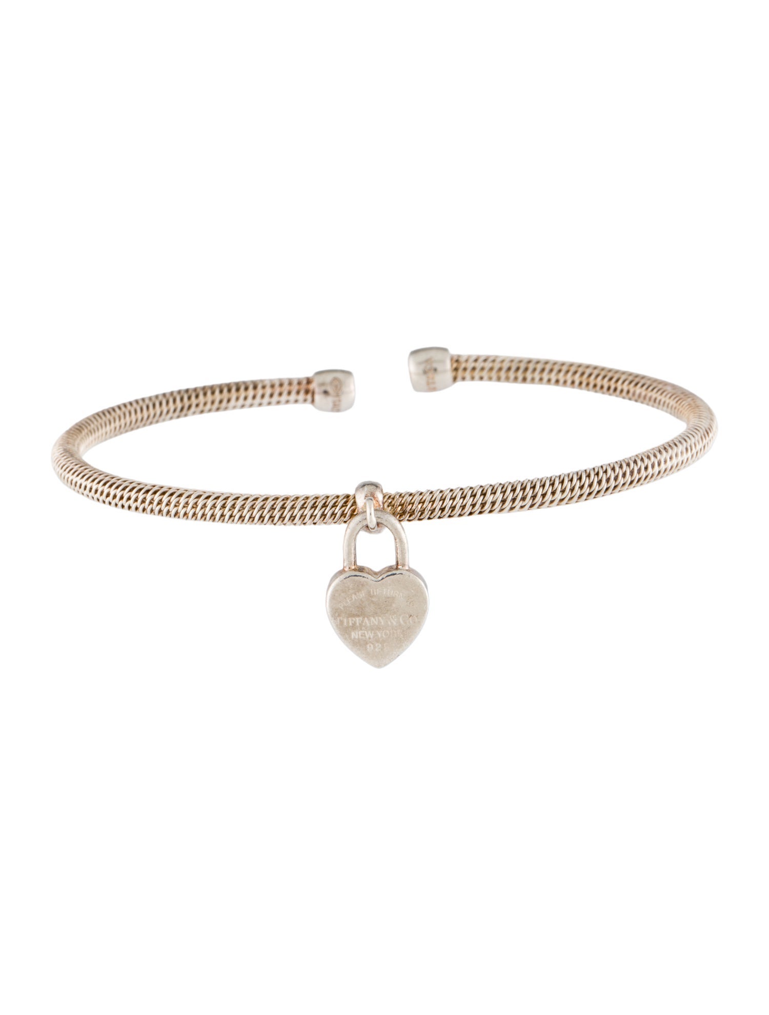 Tiffany & Co. Heart Tag Charm Cuff Bracelet