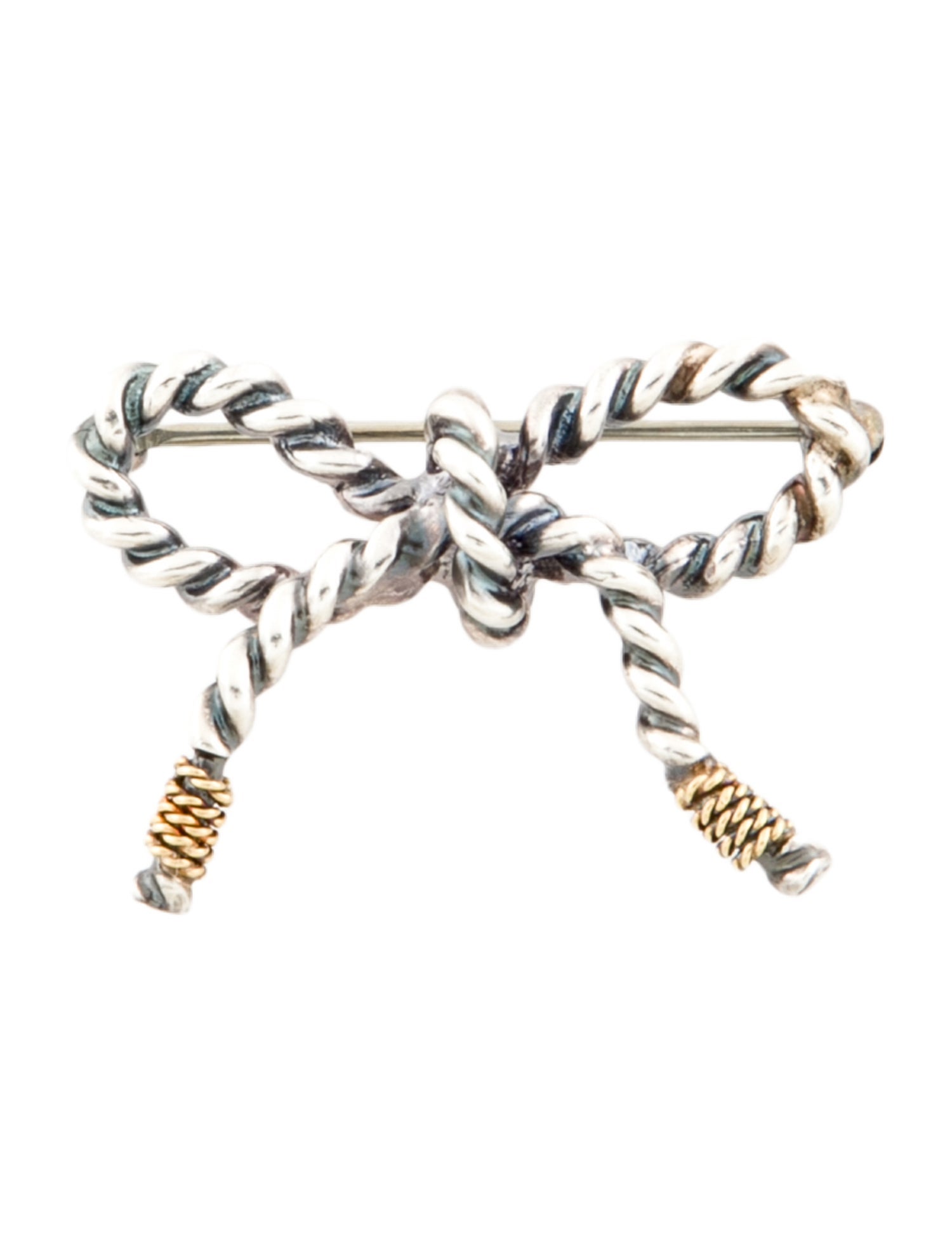 Tiffany & Co. Vintage Two-Tone Bow Brooch