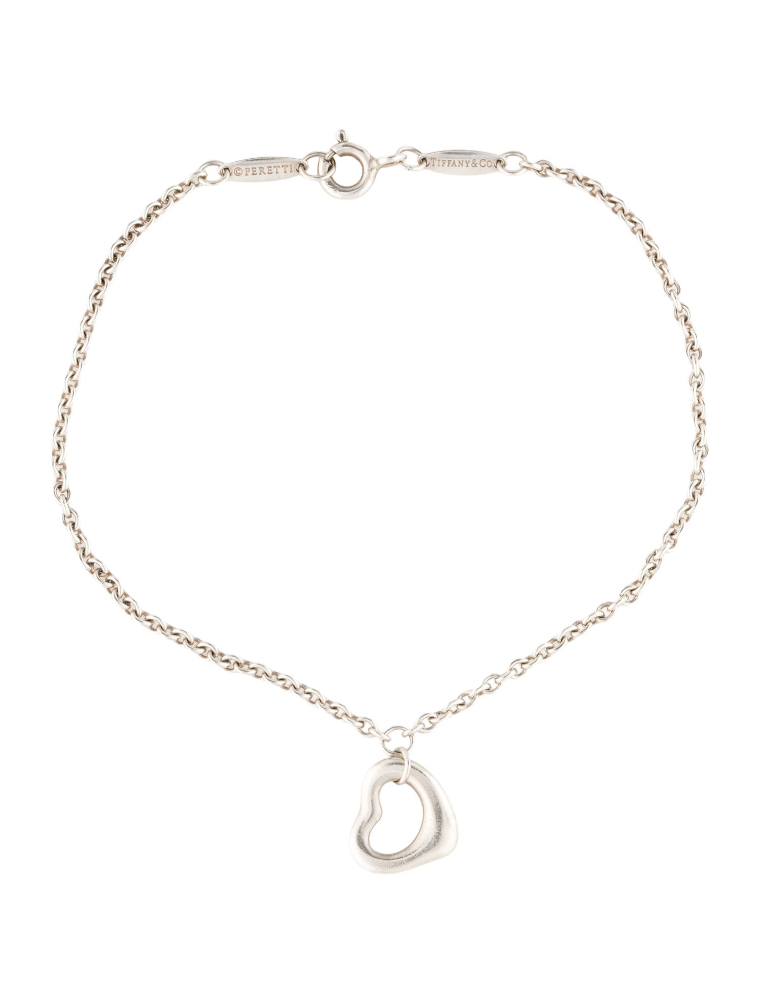 Tiffany & Co. Open Heart Charm Bracelet