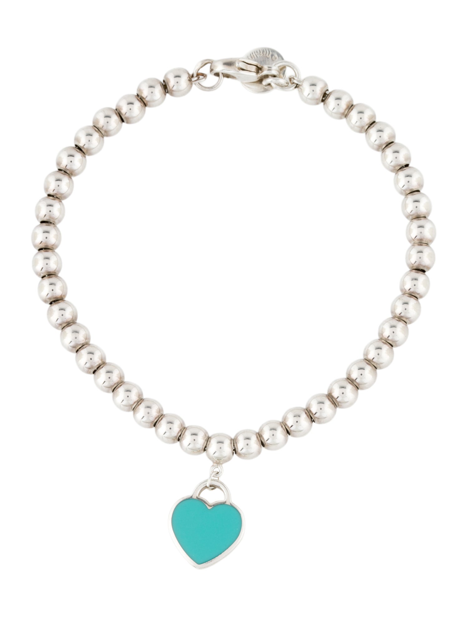 Tiffany & Co. Diamond Tiffany Blue® Heart Tag Bead Bracelet