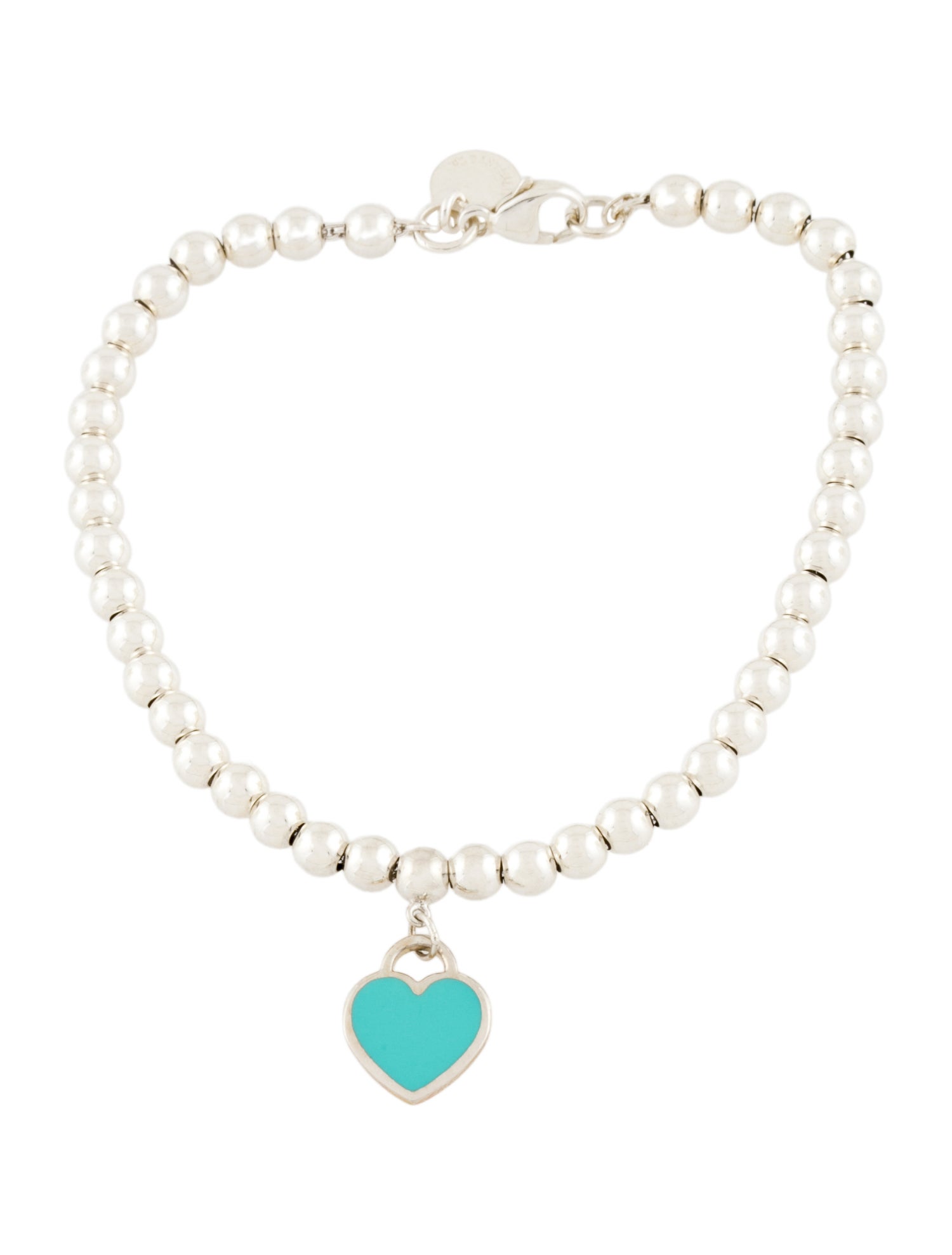 Tiffany & Co. Enamel Heart Tag Bead Bracelet