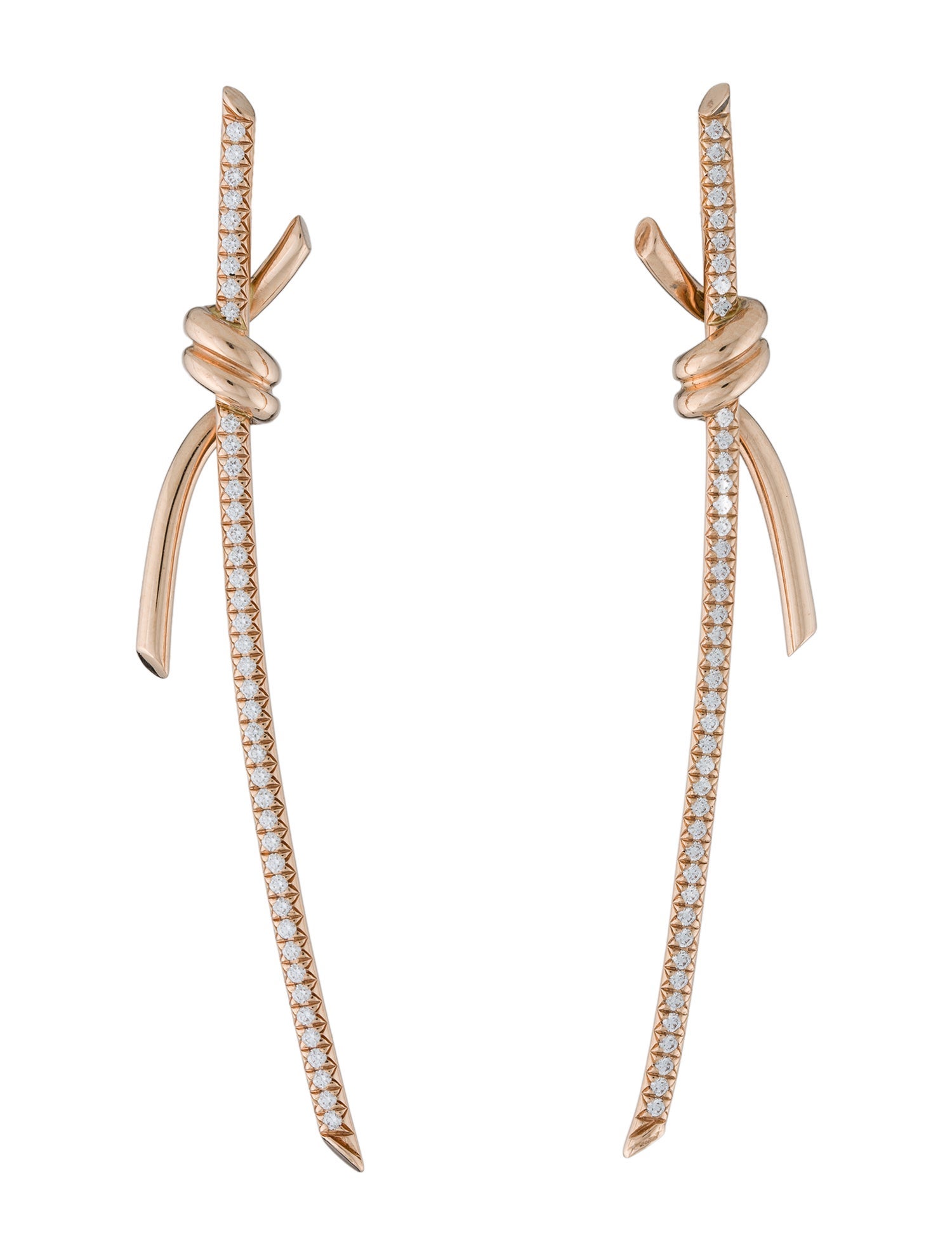 Tiffany & Co. 18K Diamond Knot Drop Earrings