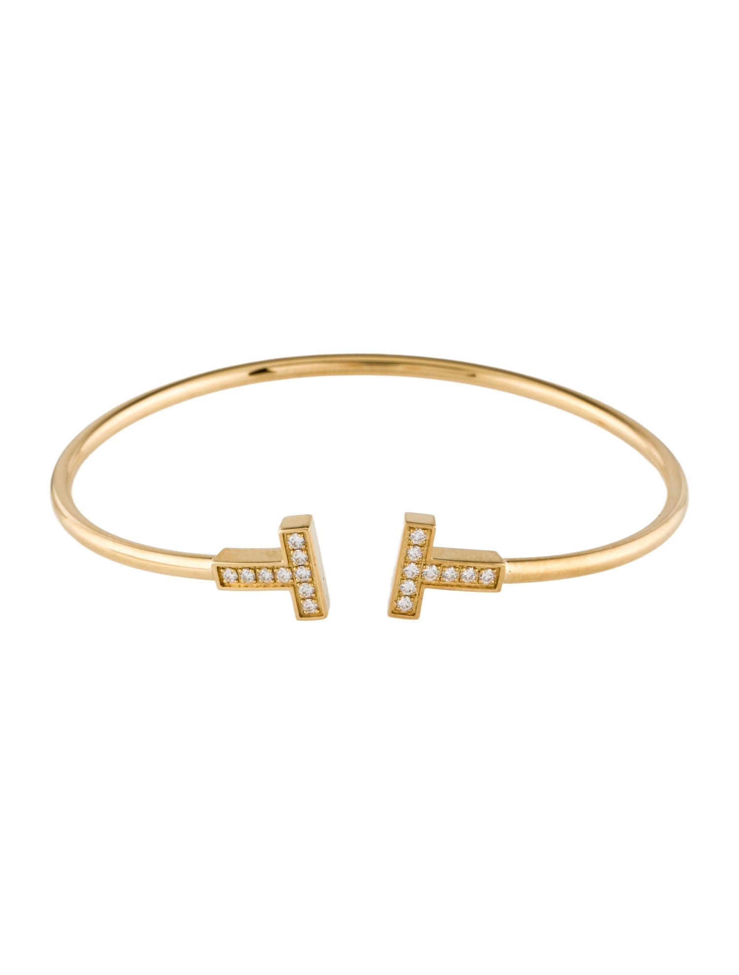 Tiffany & Co. 18K Diamond T Wire Bracelet
