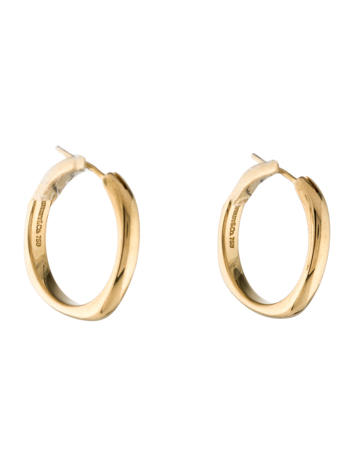 Tiffany & Co. 18K Square Cushion Hoop Earrings