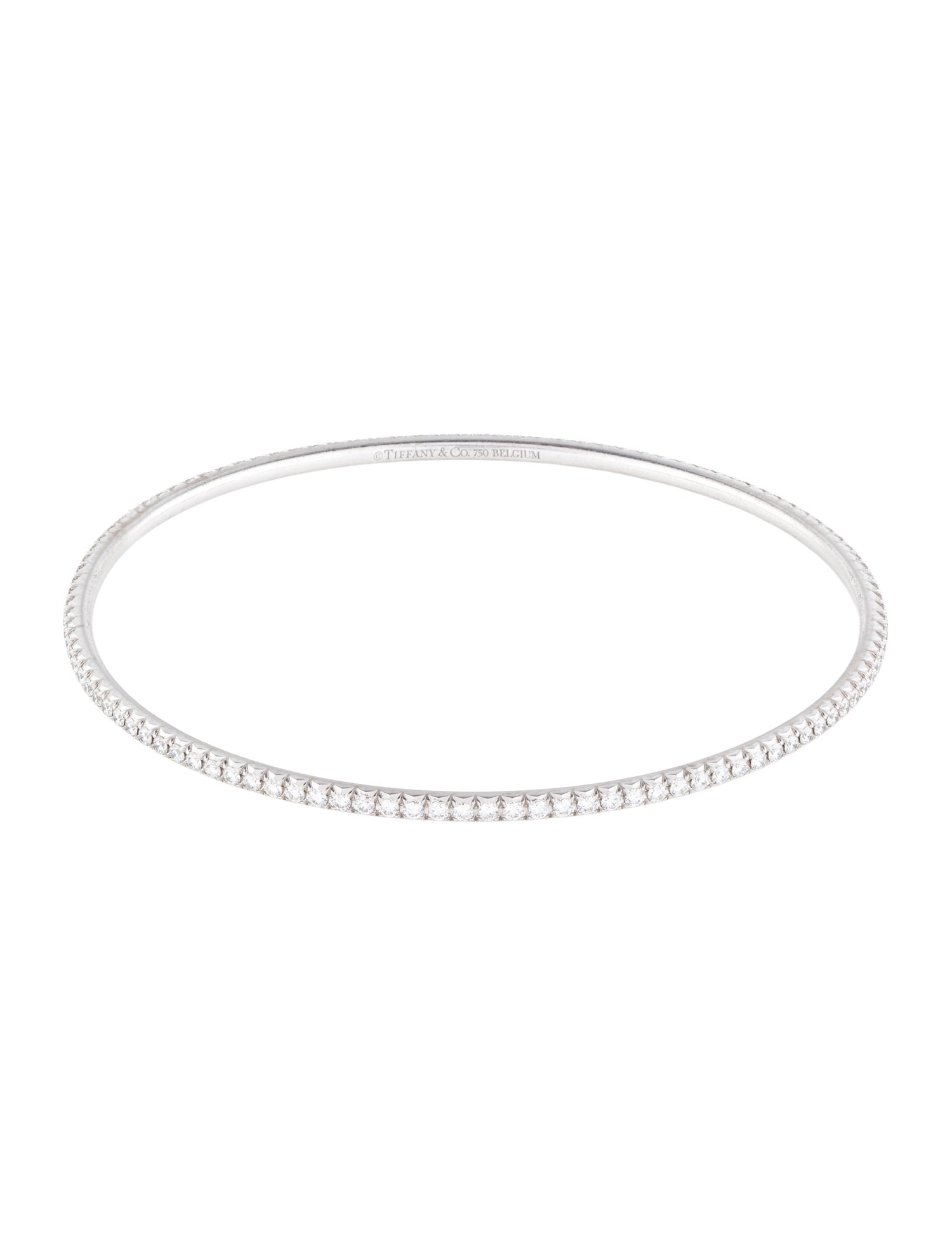 Tiffany & Co. 18K Diamond Metro Bangle Bracelet