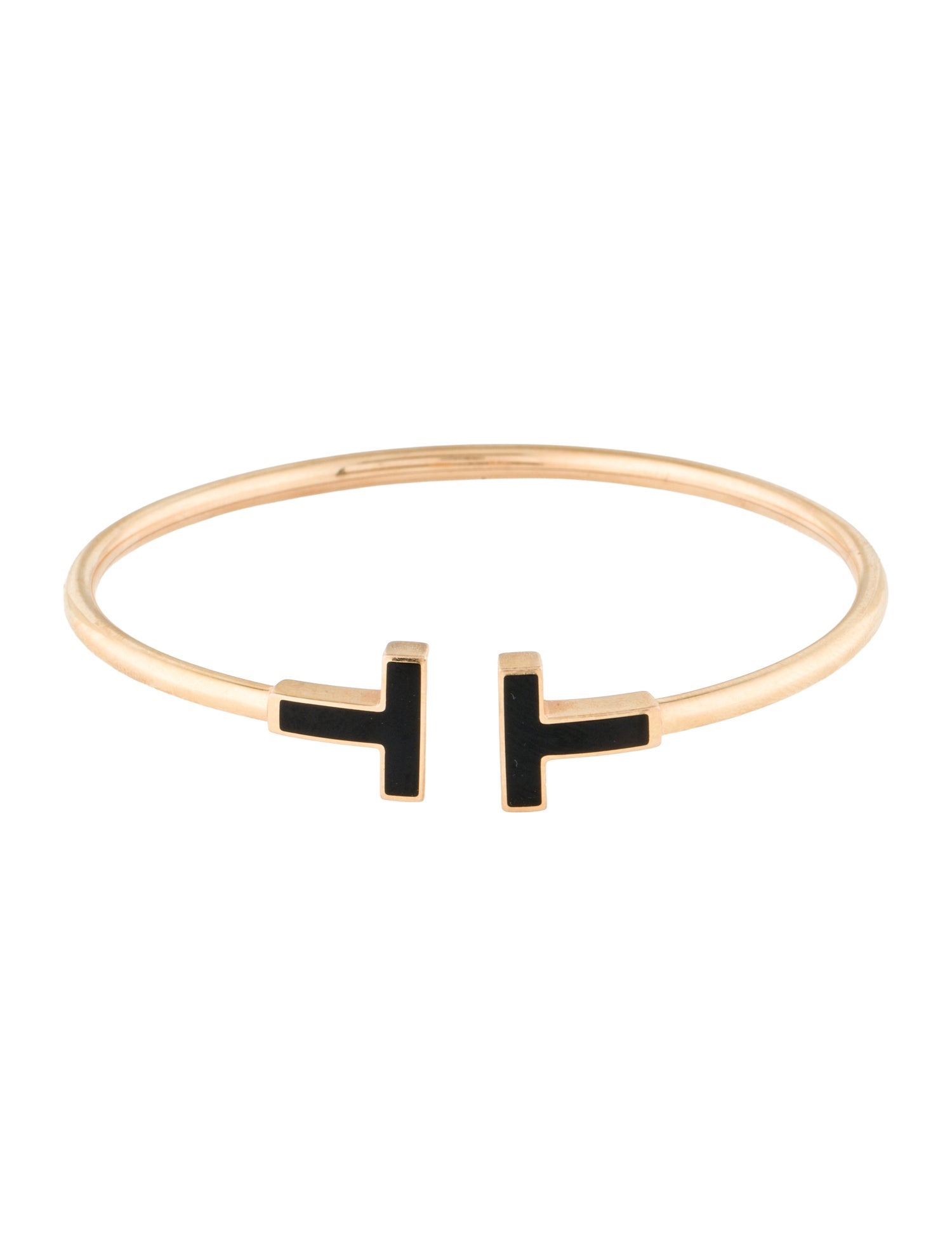 Tiffany & Co. 18K Onyx T Wire Bracelet