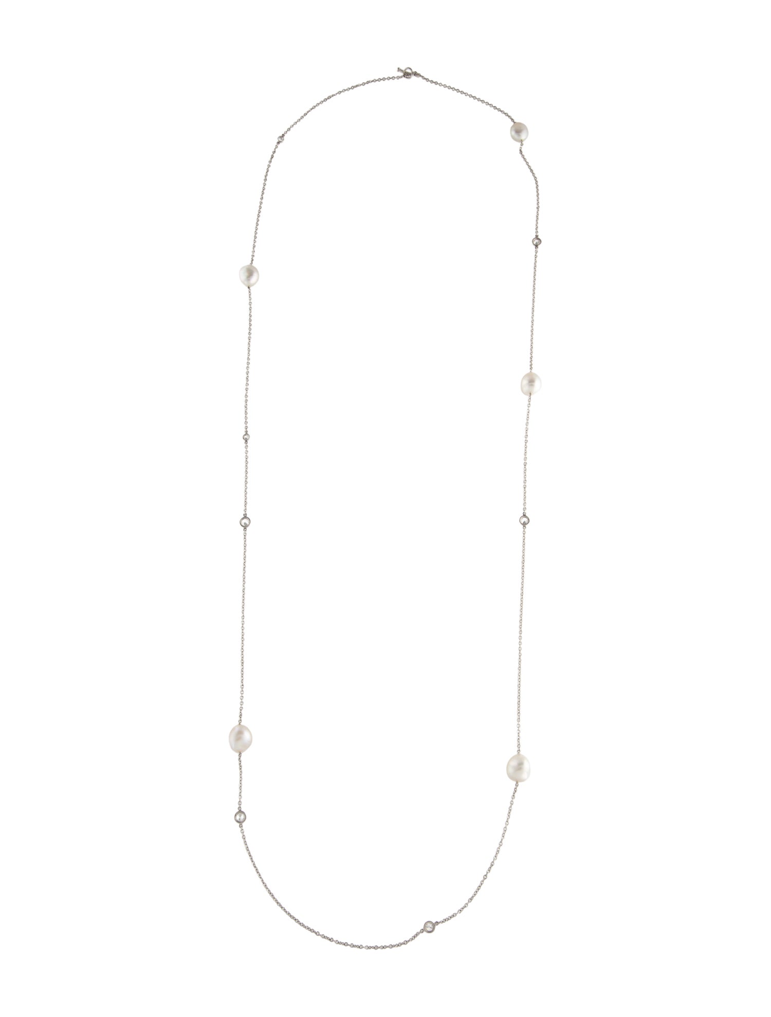 Tiffany & Co. Platinum Pearl & Diamond Sprinkle Necklace