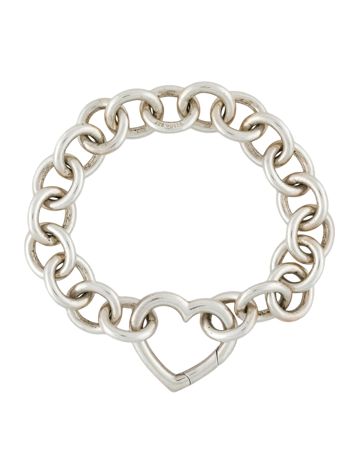 Tiffany & Co. Heart Clasp Chain Link Bracelet